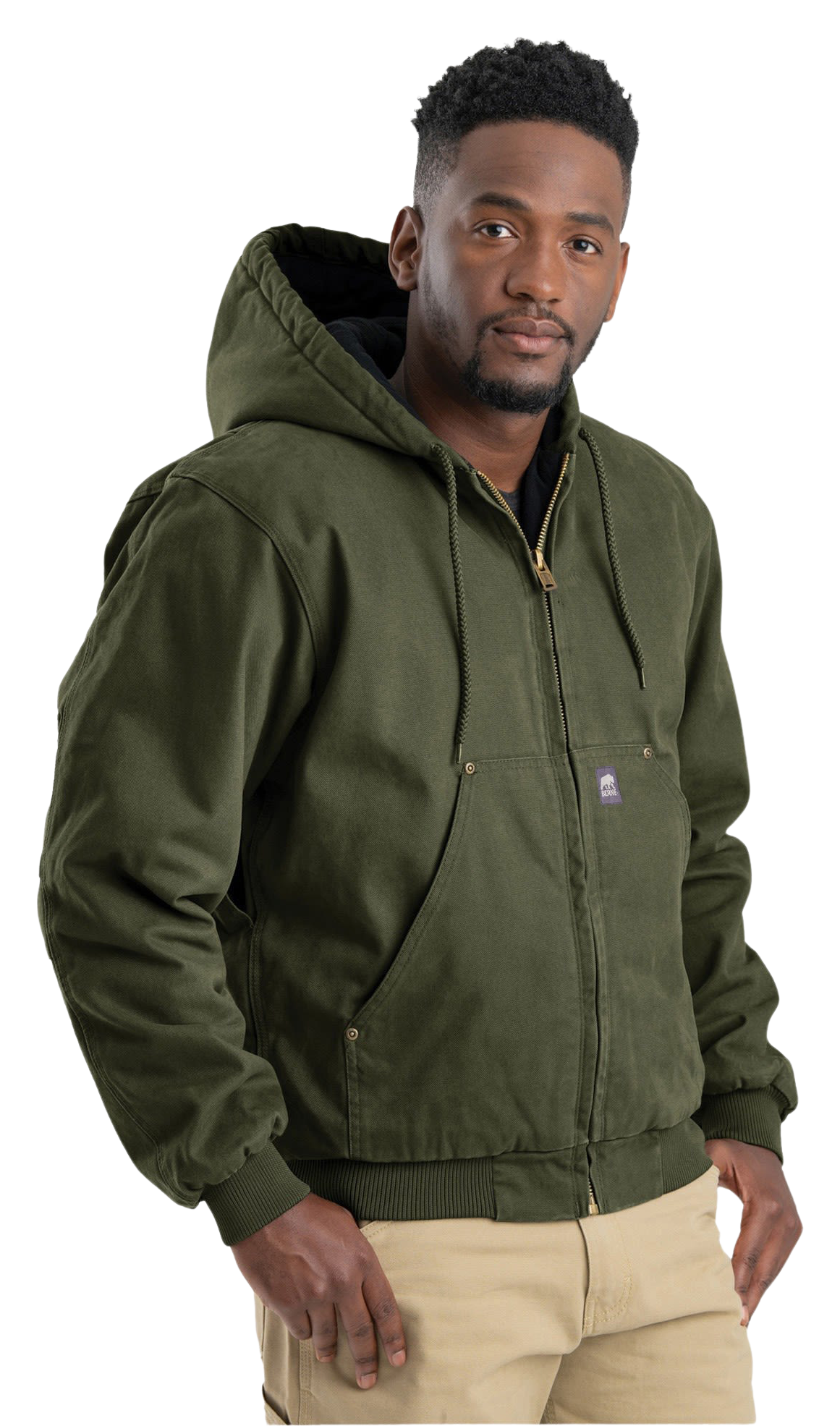 Image of Berne Heartland Washed Hooded Jacket - Cedar Green - L