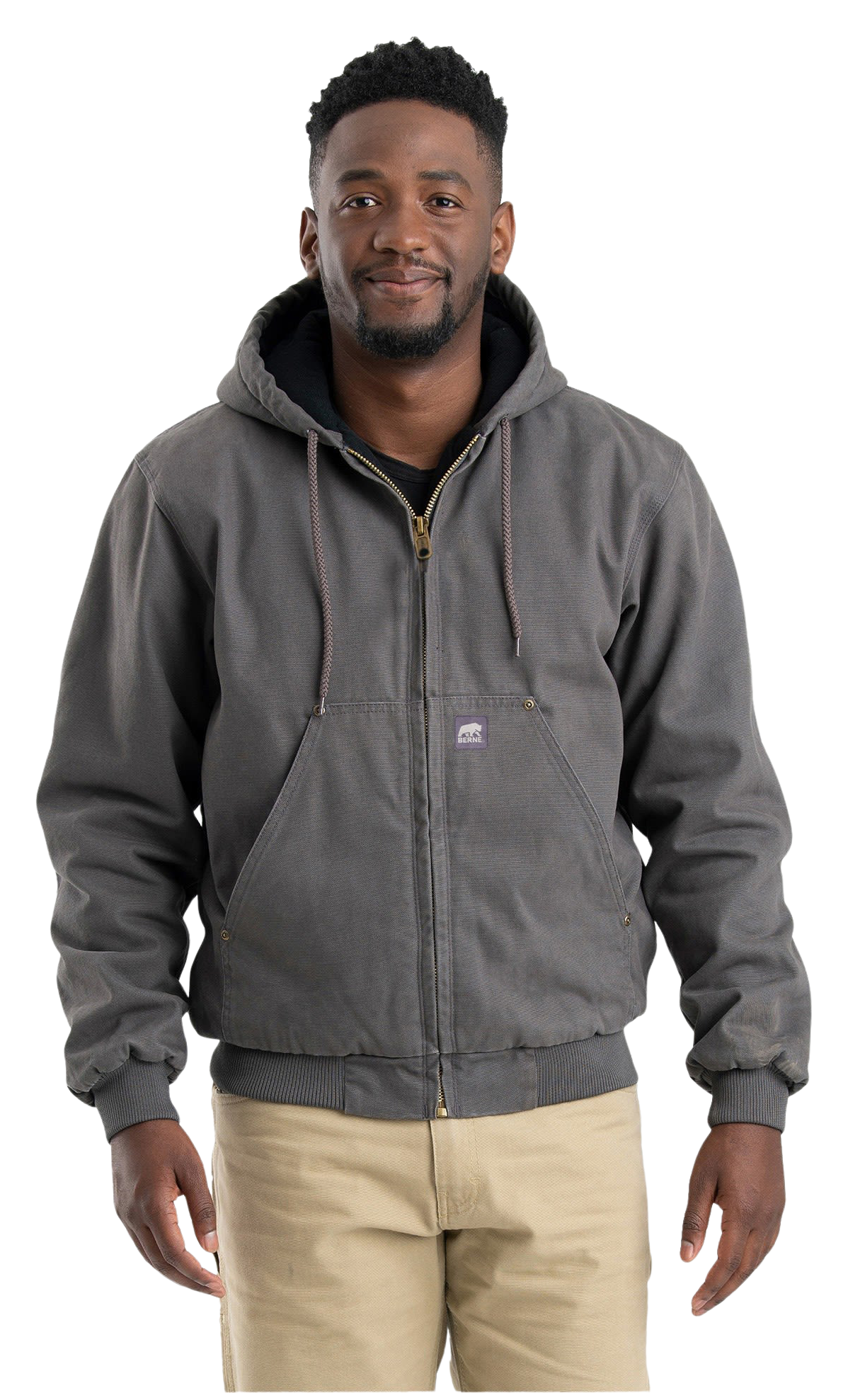 Image of Berne Heartland Washed Hooded Jacket - Slate - XL