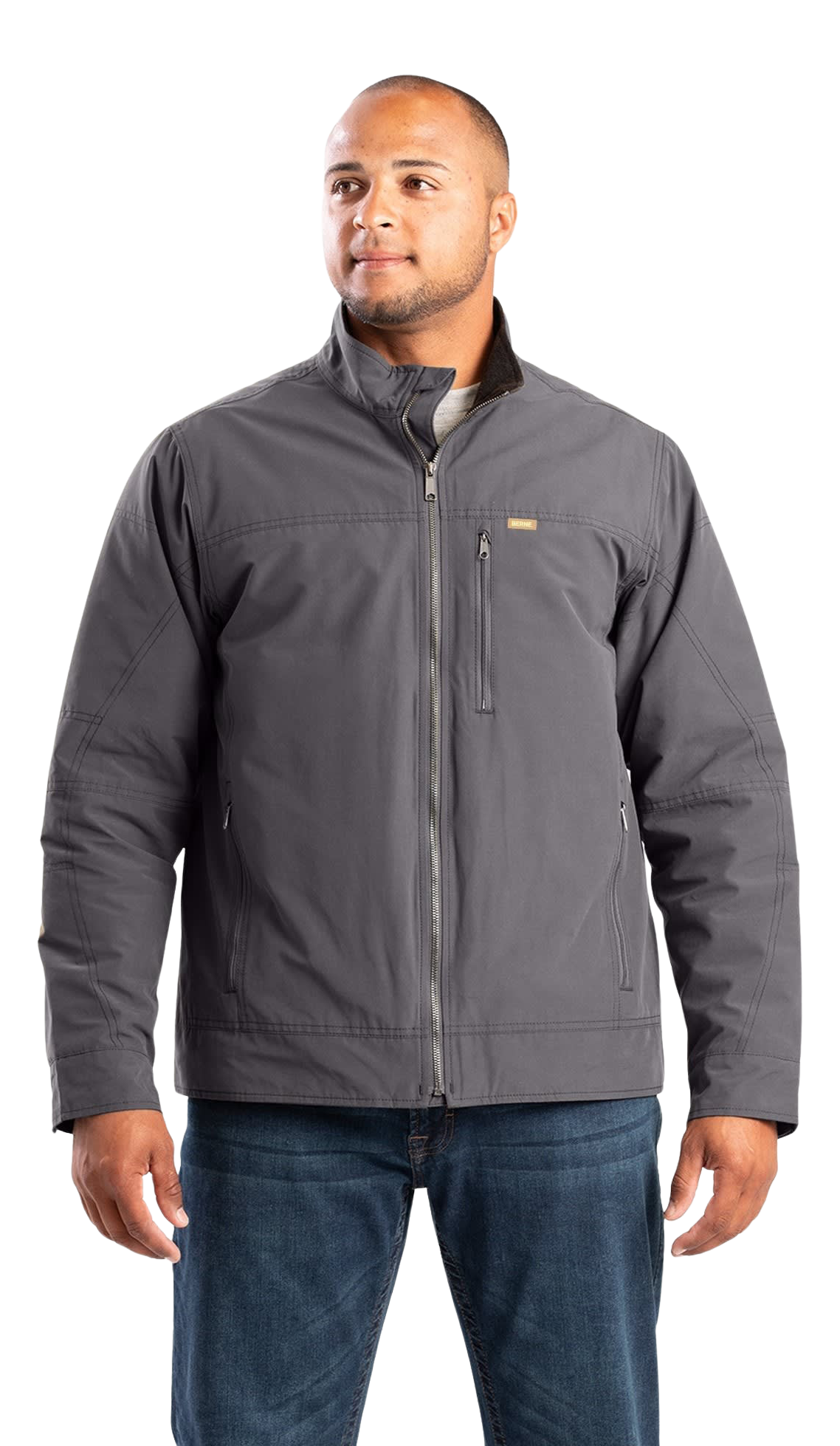 Image of Berne Quilt-Lined Micro-Duck Chore Jacket - Grey - M