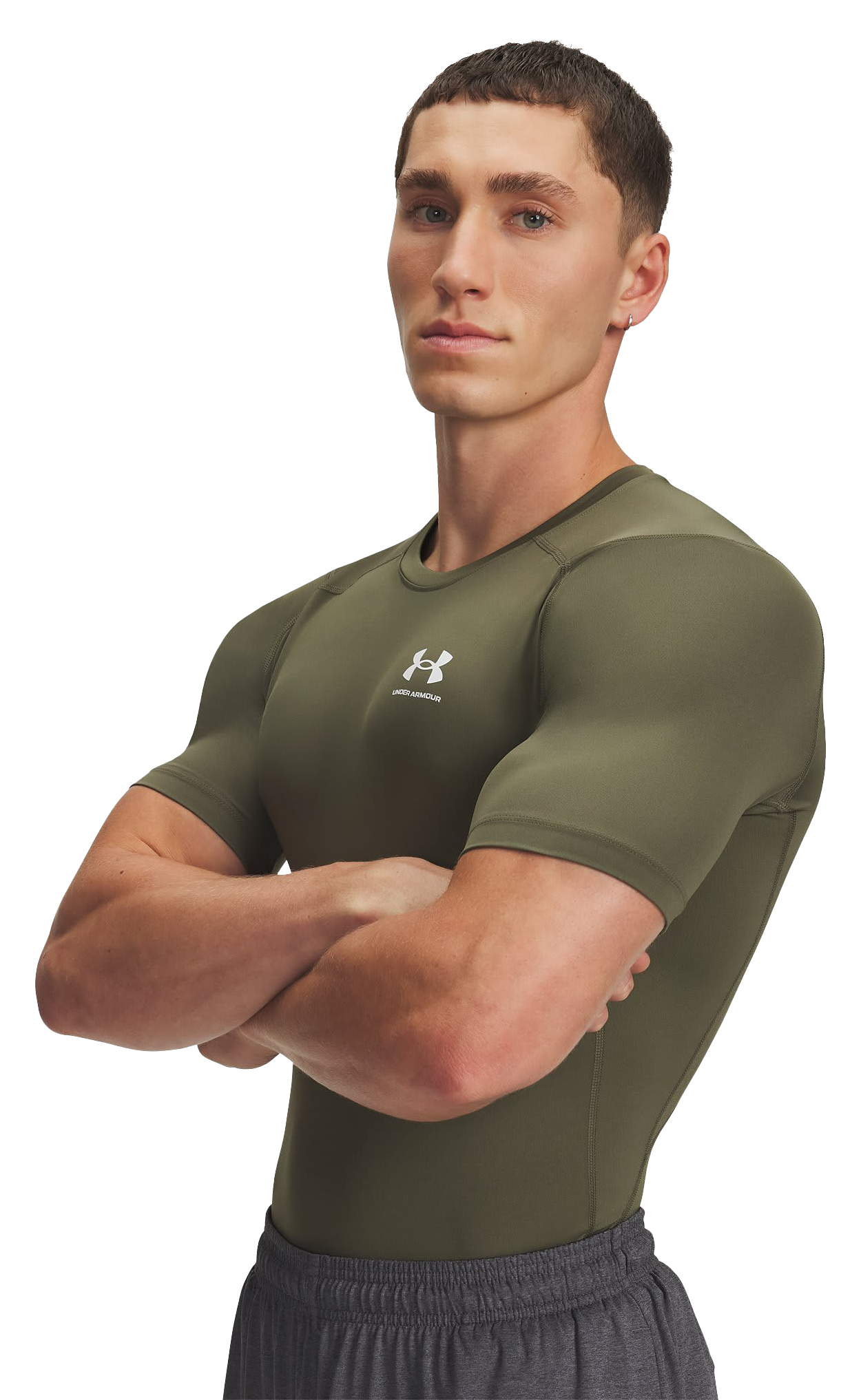 Image of Under Armour HeatGear Short-Sleeve T-Shirt - Green/White
