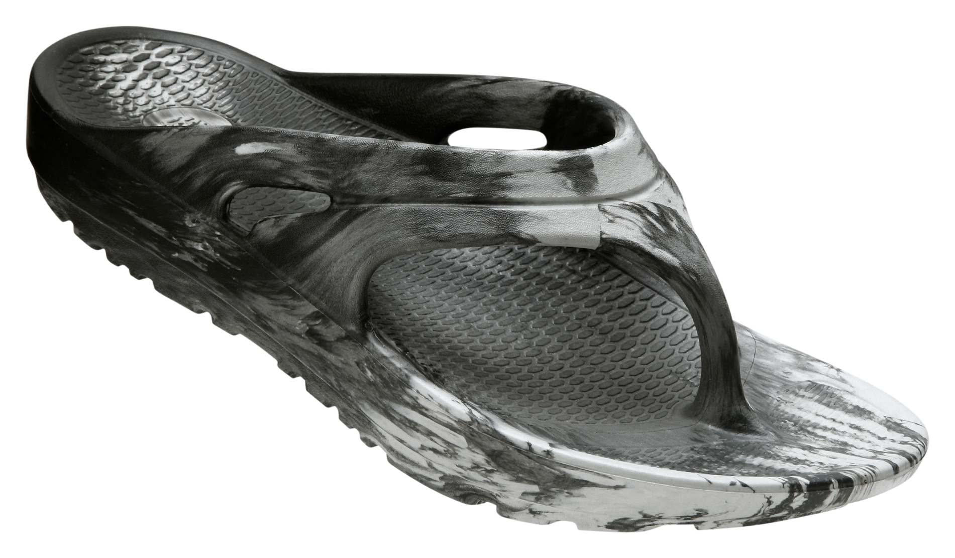 OKA OKA Recovery Flip Flop Sandals - Black/White Marble - $29.97 at Bass Pro Shops