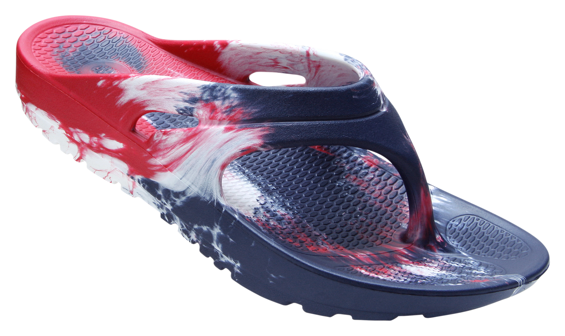 Image of OKA Recovery Flip Flop Sandals - Red/White/Blue