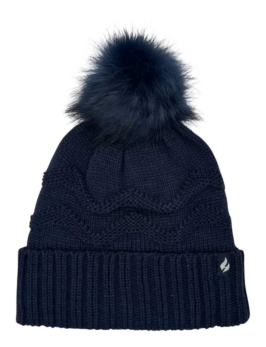 Image of Heat Holders Courtney Roll-Up with Wispy Pom Hat for Ladies - Navy