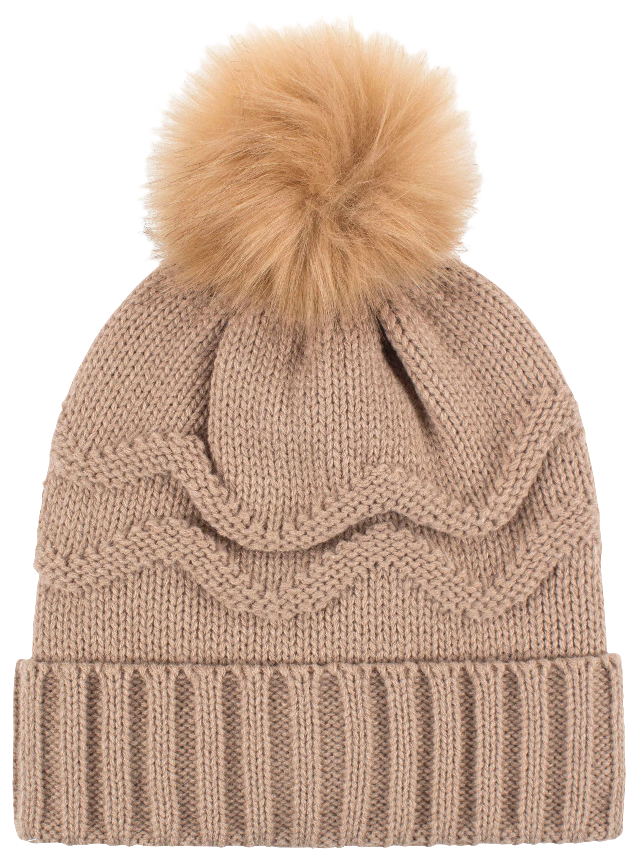 Image of Heat Holders Courtney Roll-Up with Wispy Pom Hat for Ladies - Beige