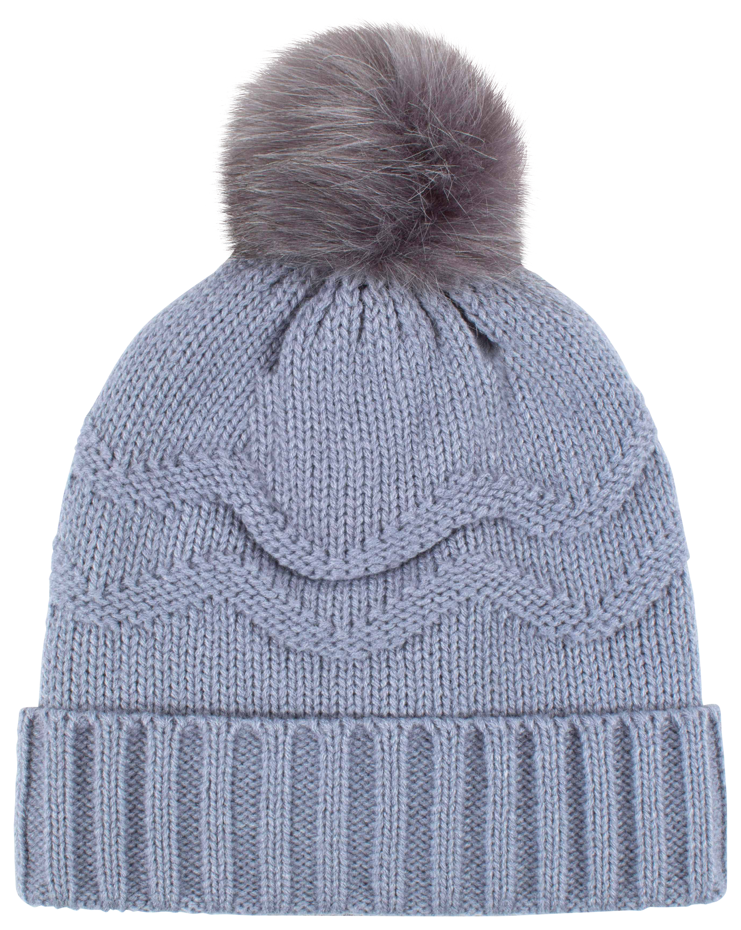 Image of Heat Holders Courtney Roll-Up with Wispy Pom Hat for Ladies - Dusky Blue