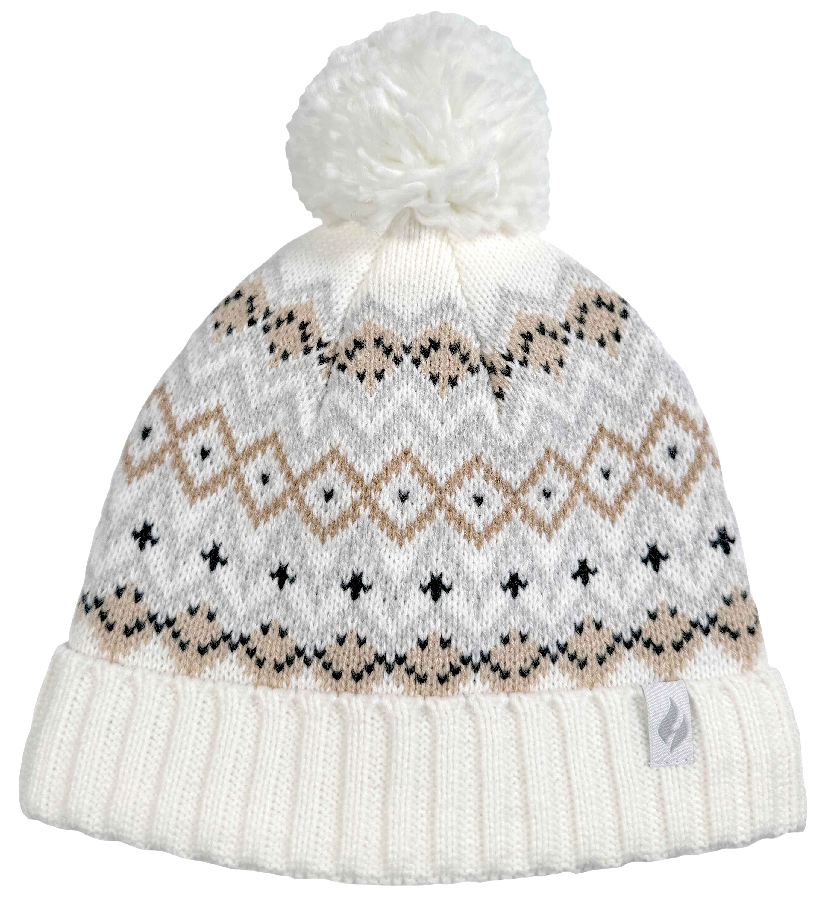 Image of Heat Holders Astrid Fairisle Pom Pom Beanie - Beige