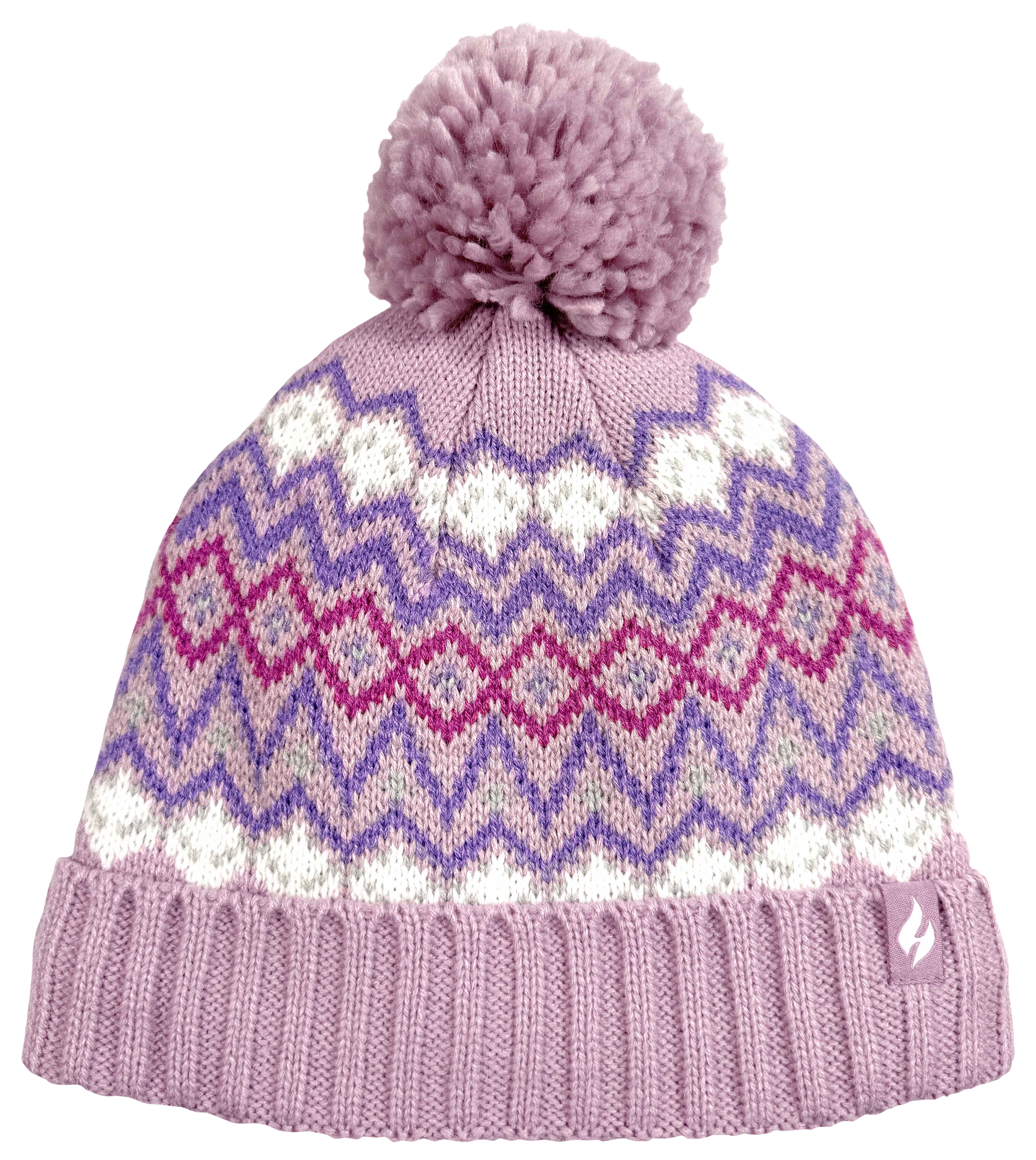 Image of Heat Holders Astrid Fairisle Pom Pom Beanie - Lilac