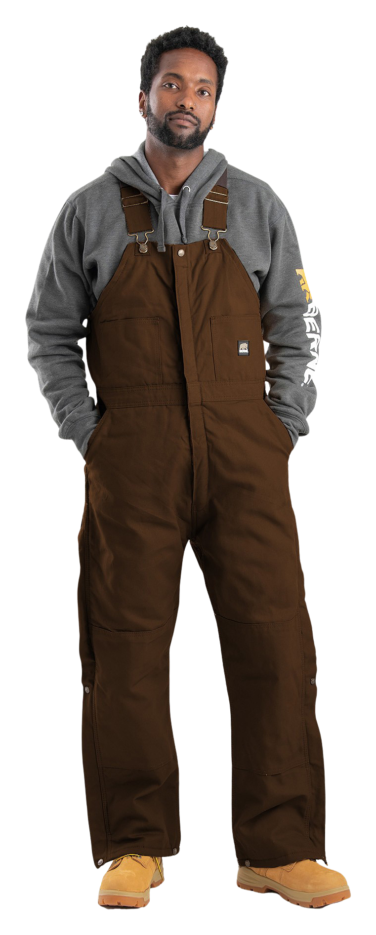 Image of Berne Heritage Insulated Duck Bib Overalls - Bark - 3XL - Regular