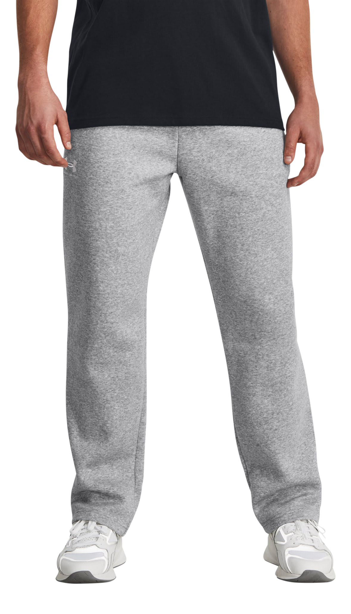 Image of Under Armour Icon Fleece Pants - Mod Gray Full Heather/White - SM