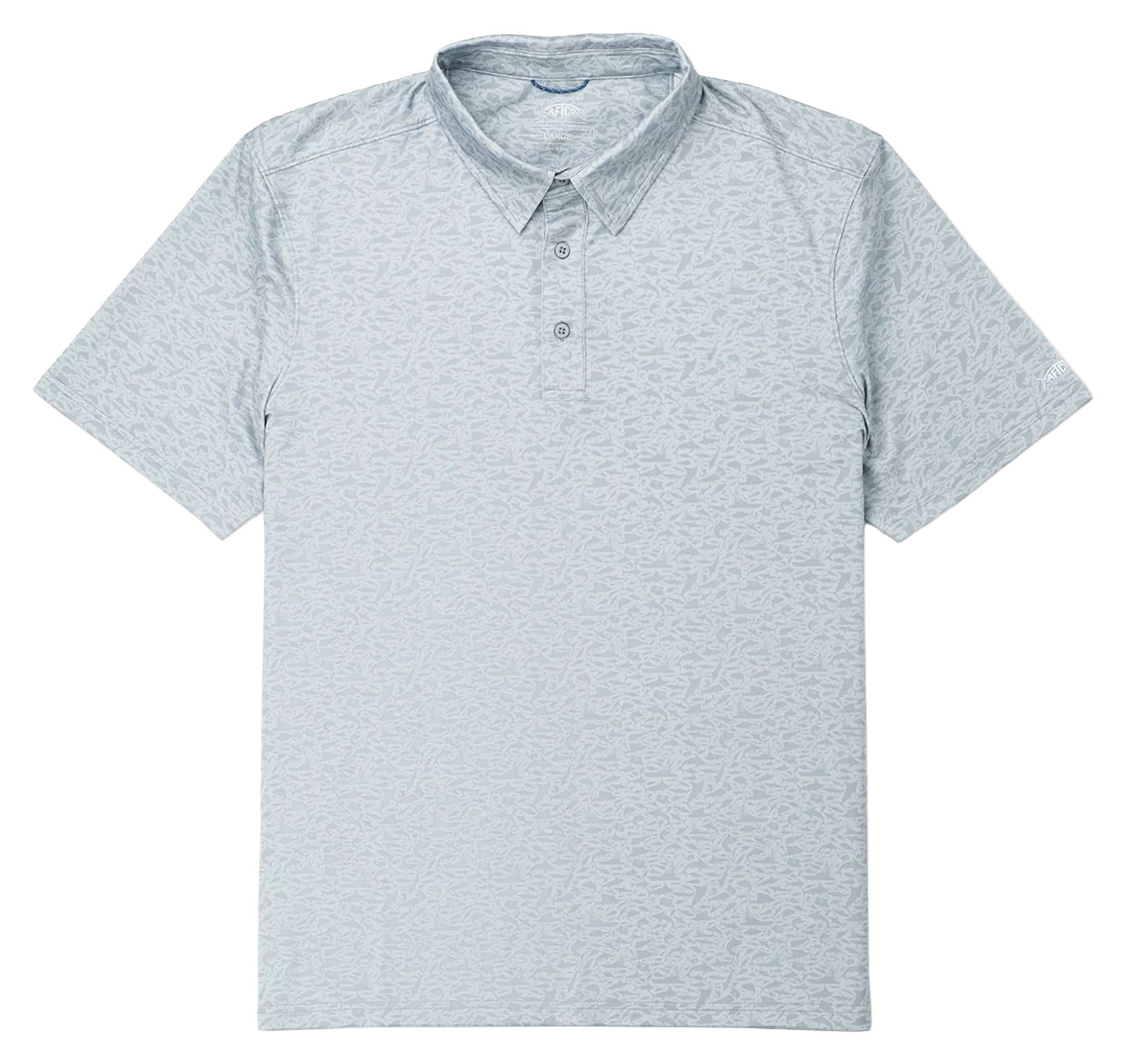 Image of AFTCO Cypress Printed Short-Sleeve Polo - Steel