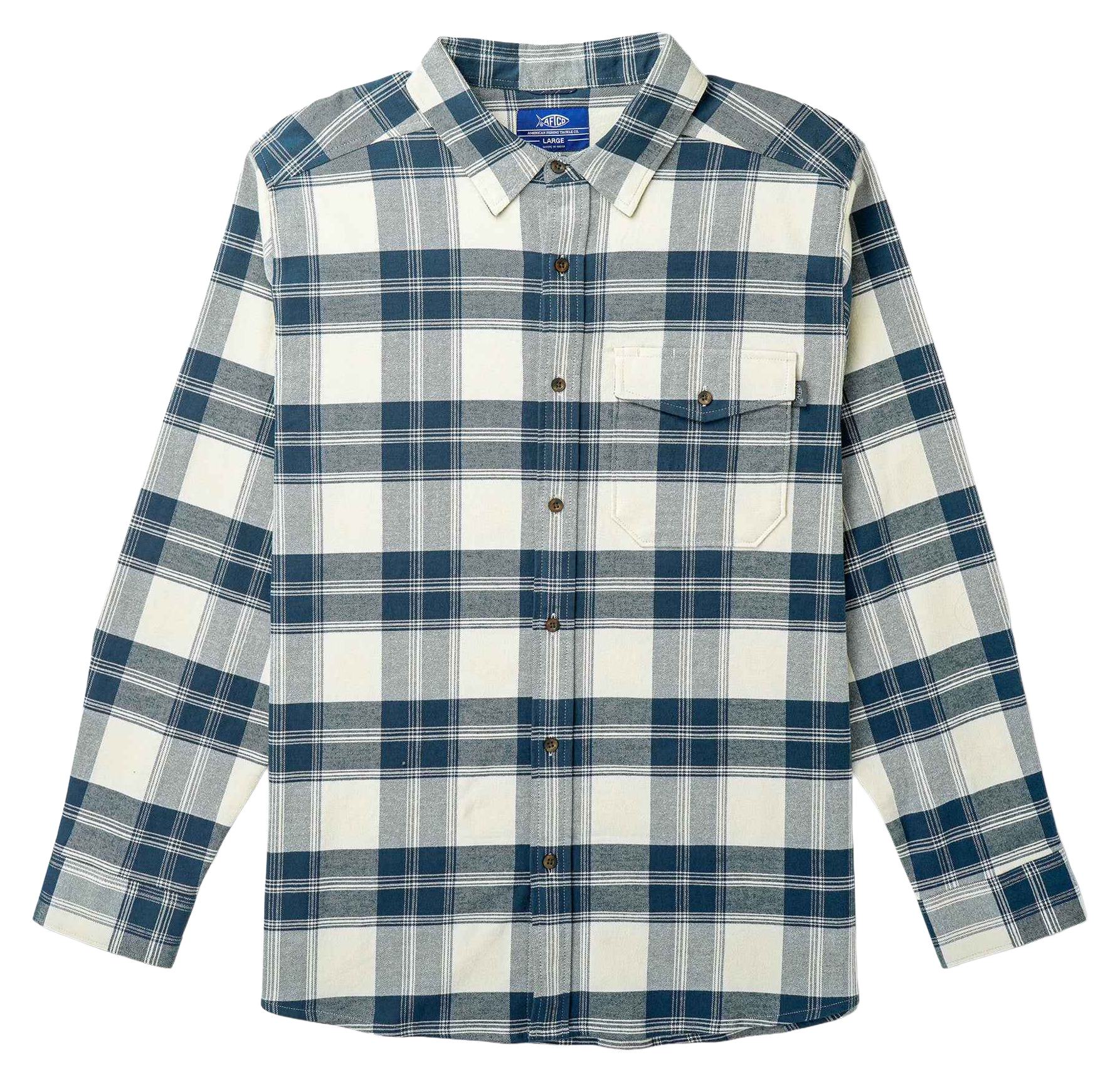 Image of AFTCO Lager Flannel Long-Sleeve Shirt - Pelican