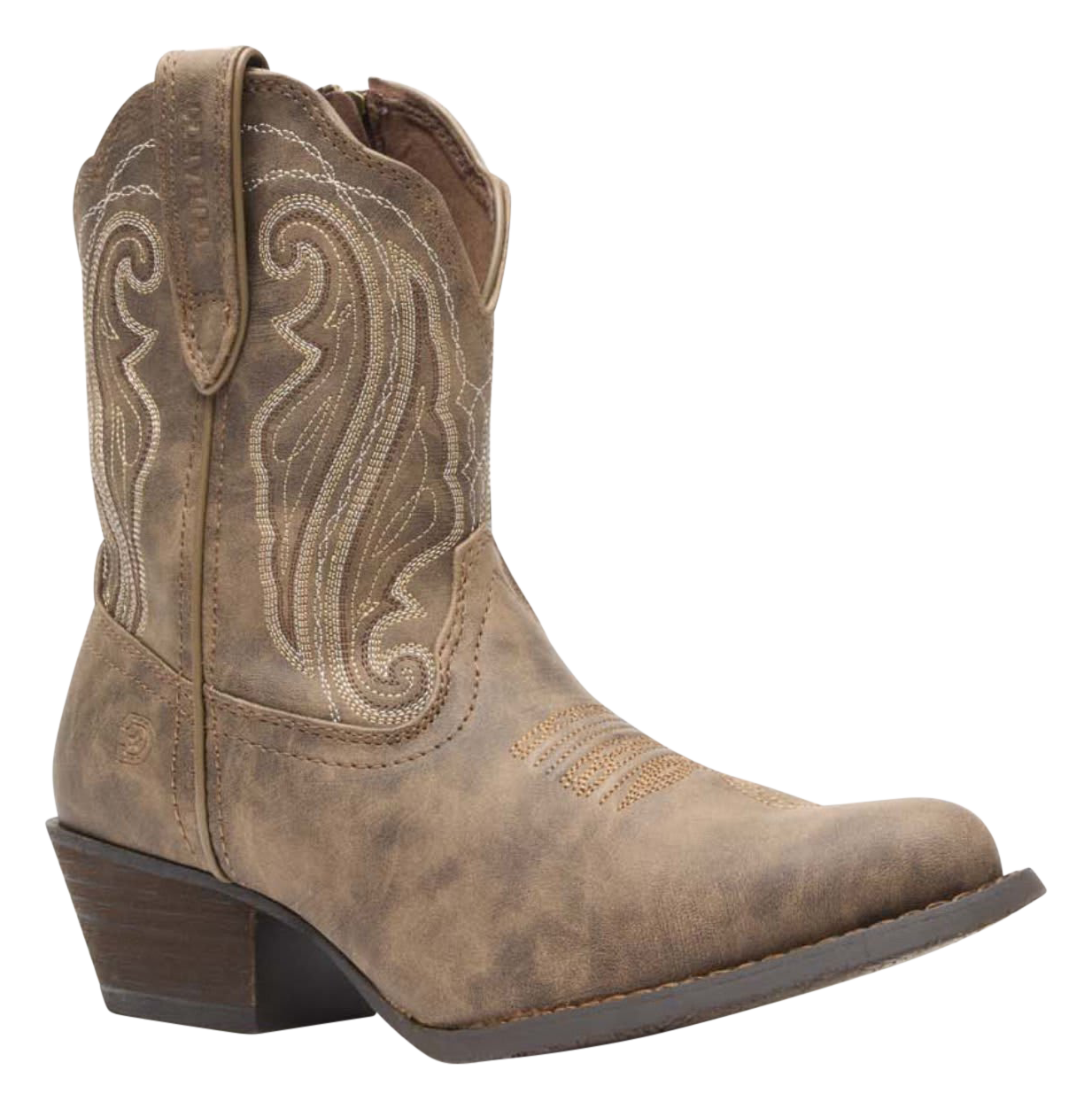 Image of Durango Crush Driftwood Shortie Side Zip Western Boots for Women - 7.5M - Driftwood