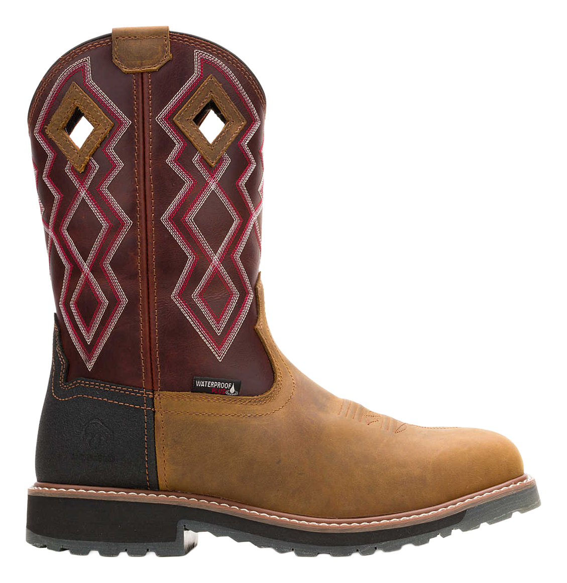 Image of Wolverine Rancher Pro HyperRest Waterproof Composite-Toe Wellington Work Boots for Men - Rust - M