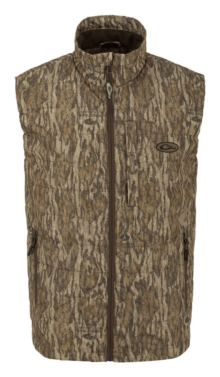 Image of Drake Waterfowl MST Synthetic Down Insulated Packable Vest - Mossy Oak Bottomland