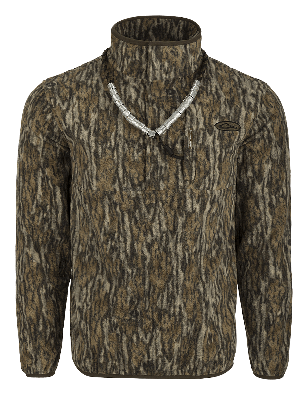 Image of Drake Waterfowl MST Camp Fleece Quarter-Snap Pullover - Mossy Oak Bottomland - XL