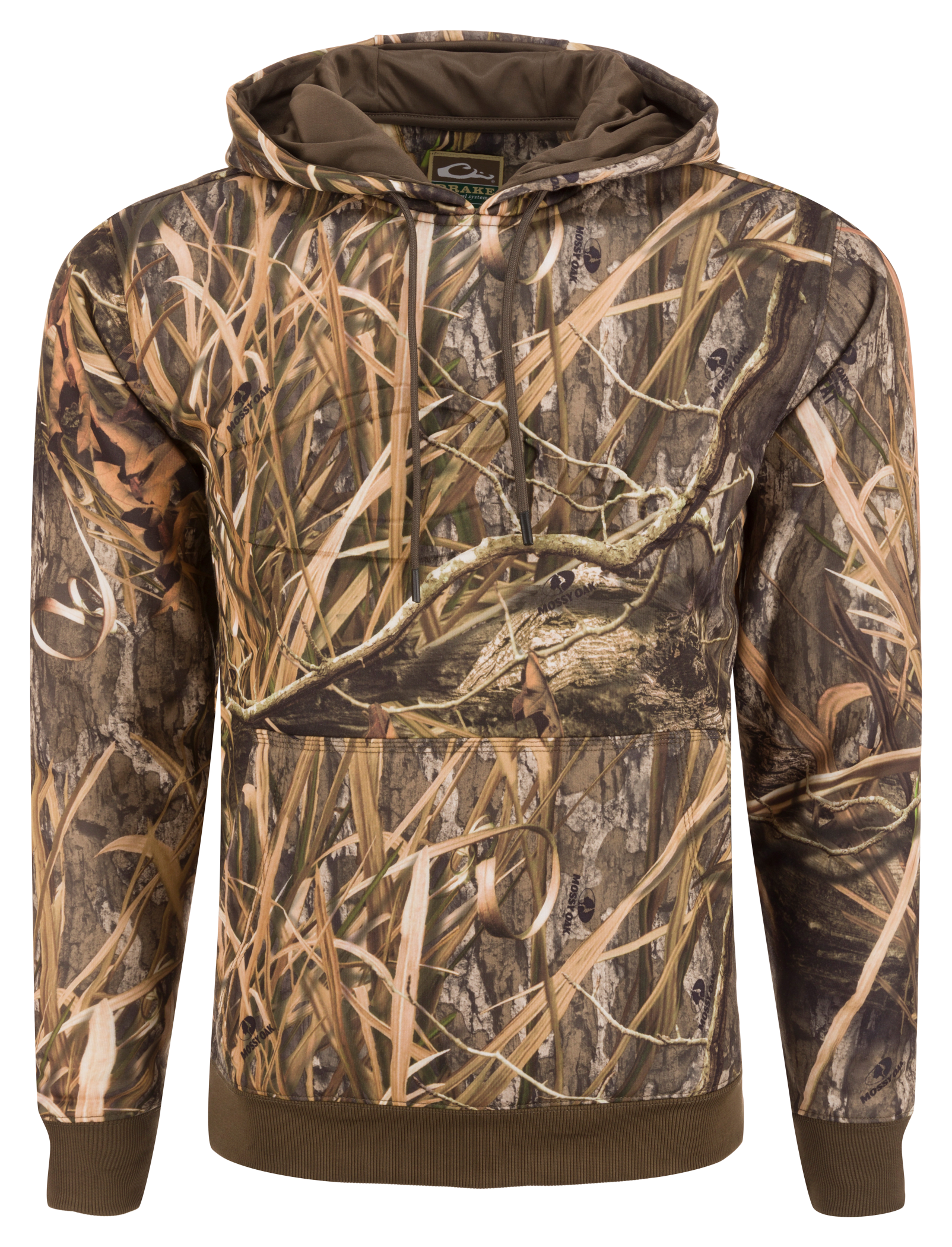 Image of Drake Waterfowl Back Eddy Embossed Hoodie - Mossy Oak Shadow Grass Habitat - XL
