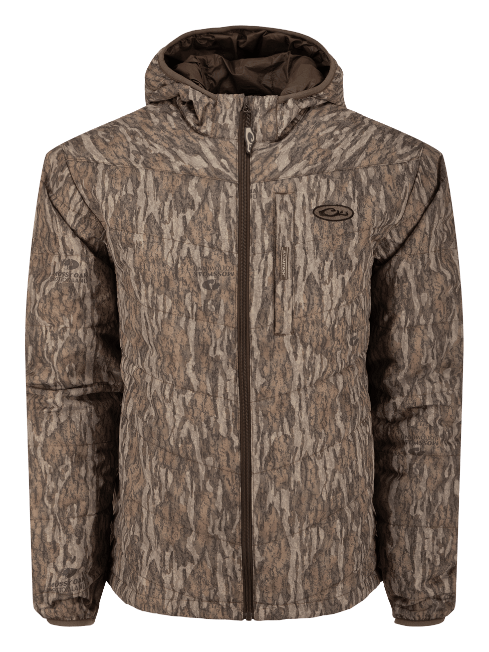 Image of Drake Waterfowl MST Synthetic Down Hooded Jacket - Mossy Oak Bottomland - 2XL