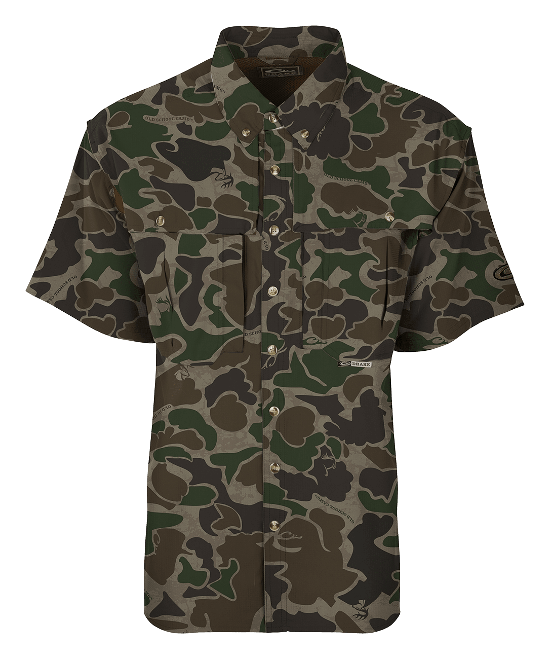 Image of Drake Waterfowl Flyweight Wingshooter Short-Sleeve Button-Down Shirt - Old School Green - M