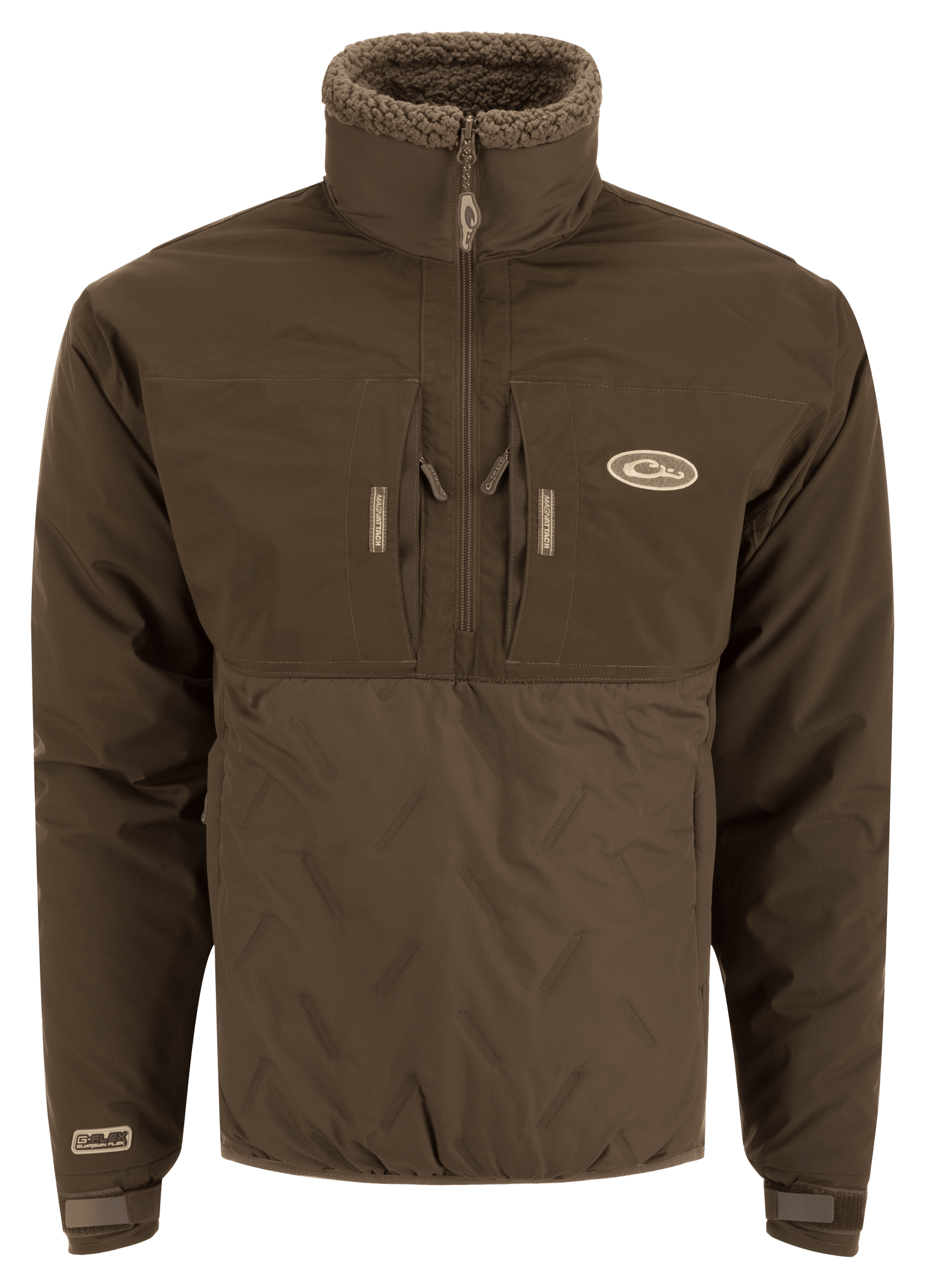 Image of Drake Waterfowl LST Guardian Flex Double Down Quarter-Zip Pullover - Green Timber - XXXL