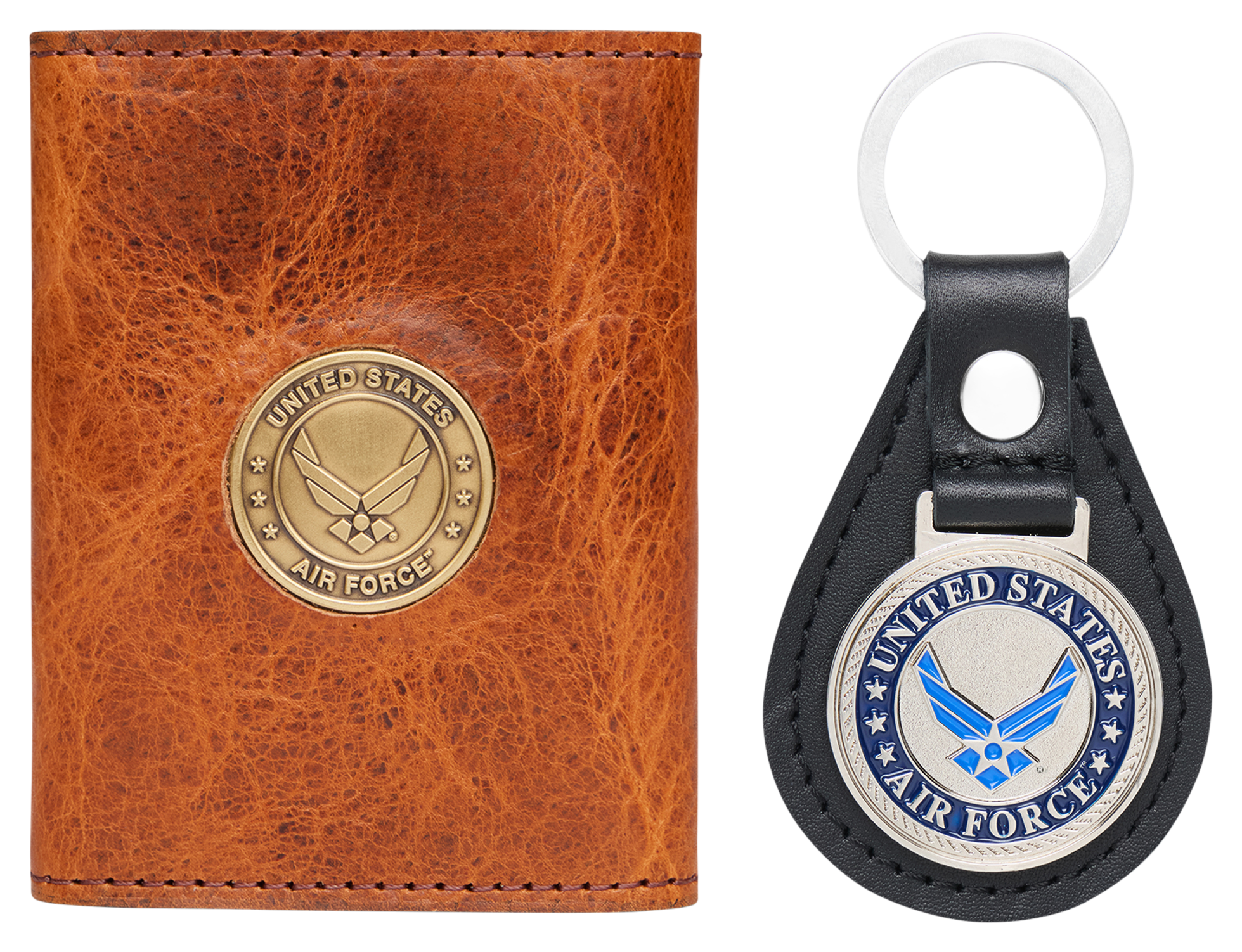 Image of Bass Pro Shops U.S. Air Force Leather Wallet and Keychain Gift Set