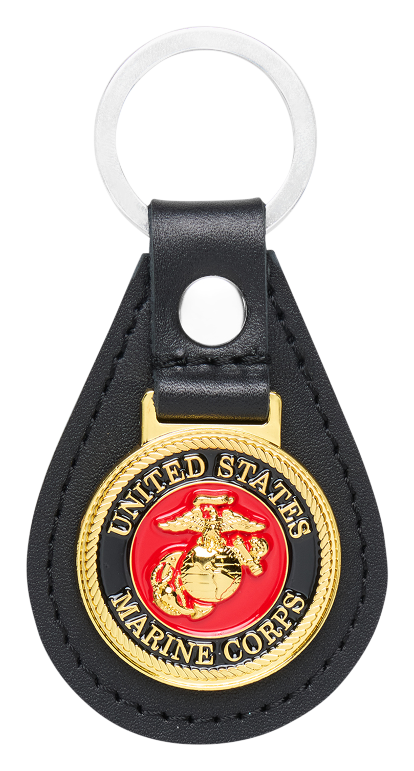 Image of Bass Pro Shops Marine Corps Leather Keychain