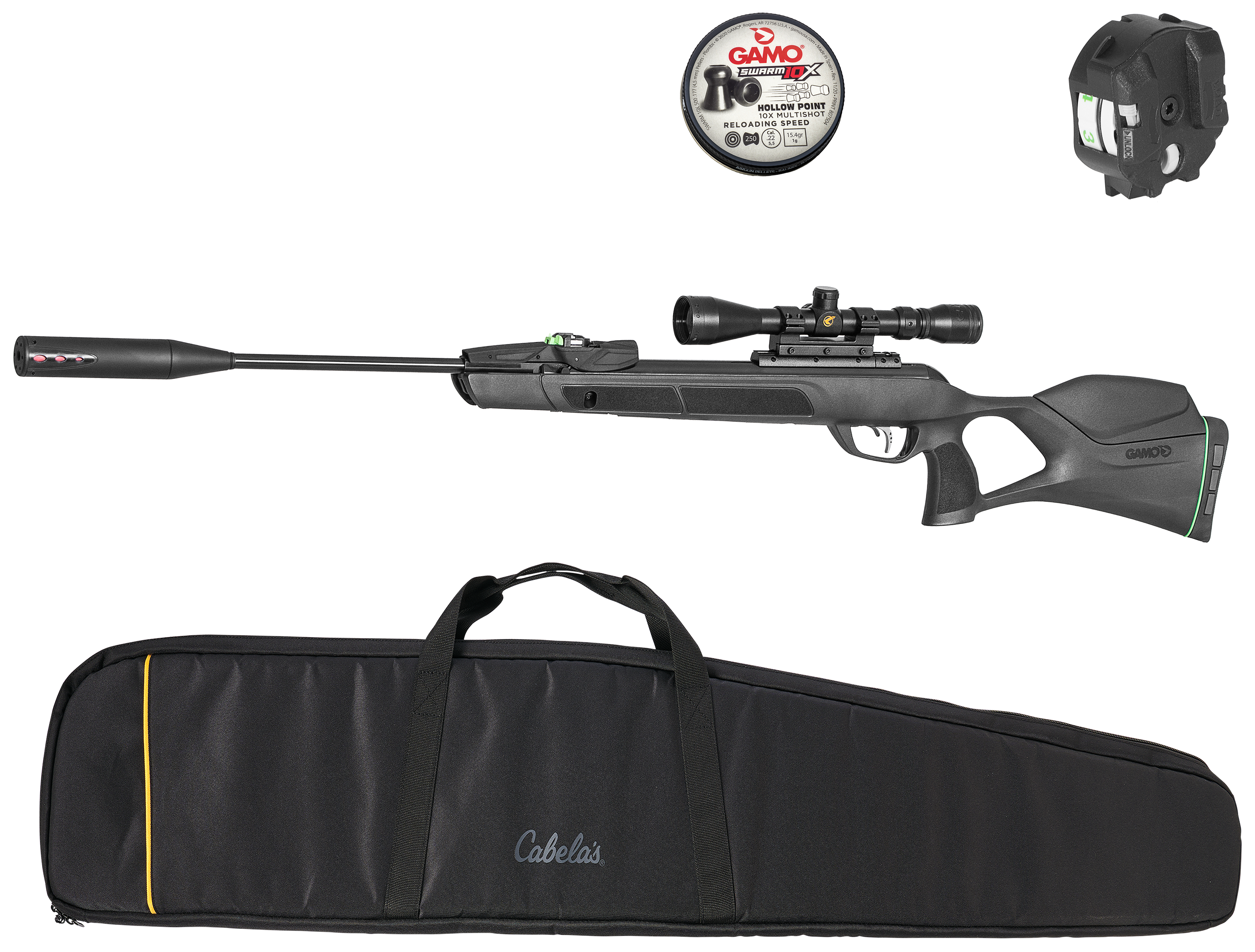 Image of Gamo Swarm G3i Nitro Piston Air Gun Bundle - .22