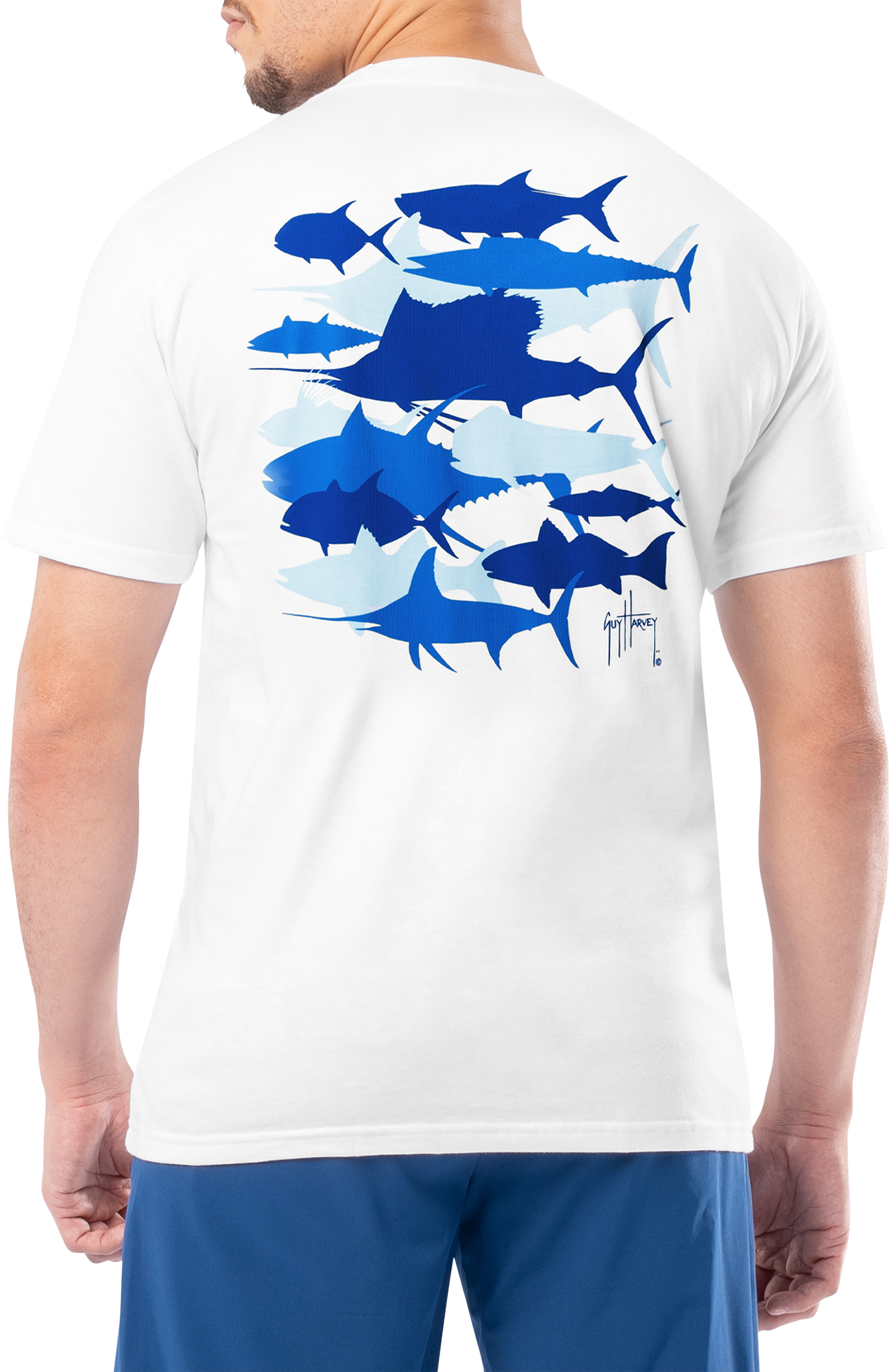 Image of Guy Harvey Species Silo OG Short-Sleeve Pocket T-Shirt - Bright White