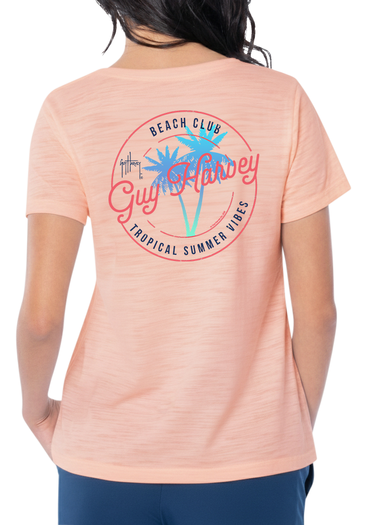 Image of Guy Harvey Summer Vibes Short-Sleeve V-Neck T-Shirt - Desert Flower