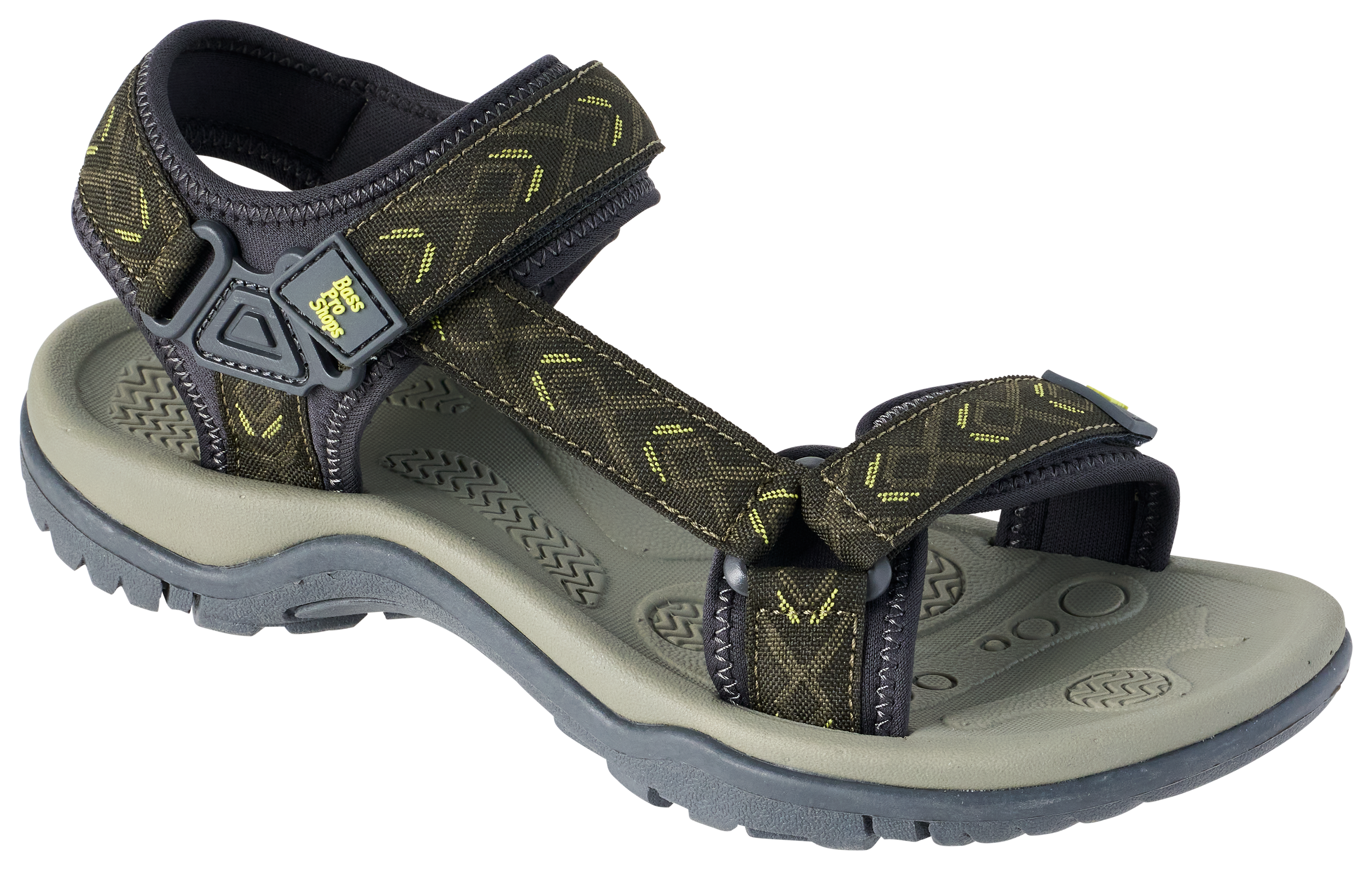 Image of Bass Pro Shops Water Ghost Sandals for Kids - Olive Multi