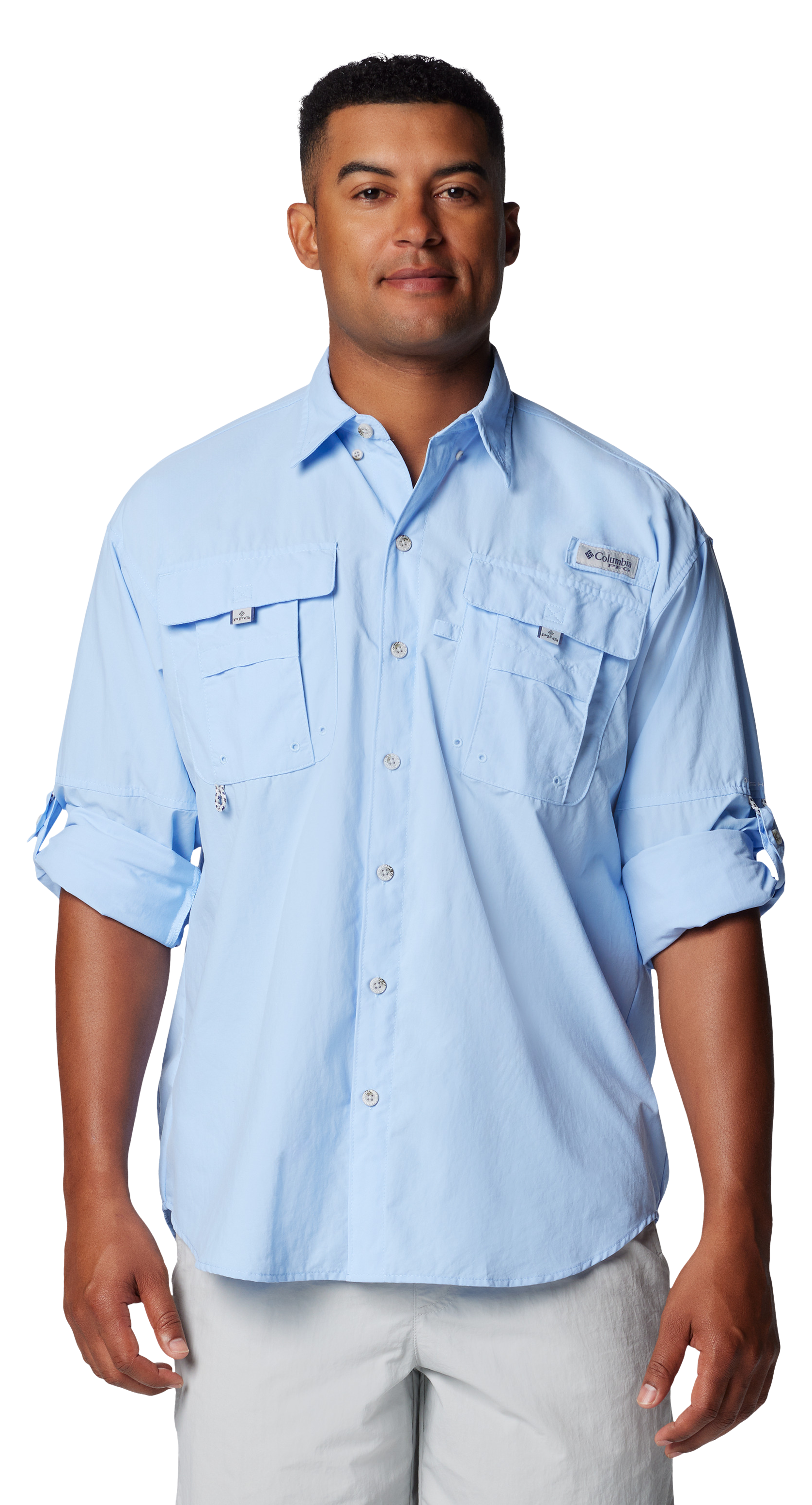 Image of Columbia PFG Bahama II Button-Up Long-Sleeve Fishing Shirt - Sail - XXS