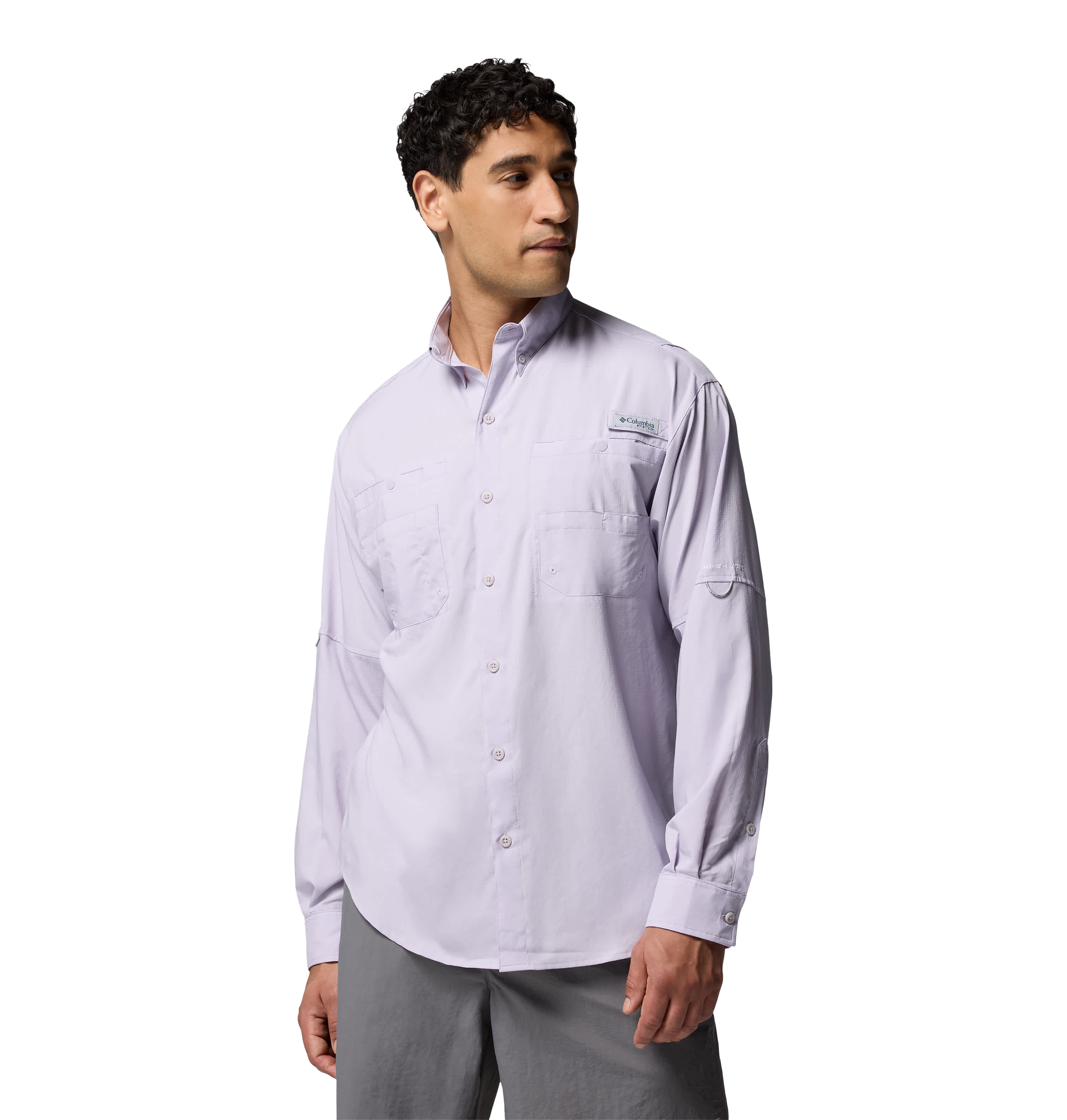 Image of Columbia Tamiami II Long-Sleeve Button-Down Shirt - Lavender Pearl - L