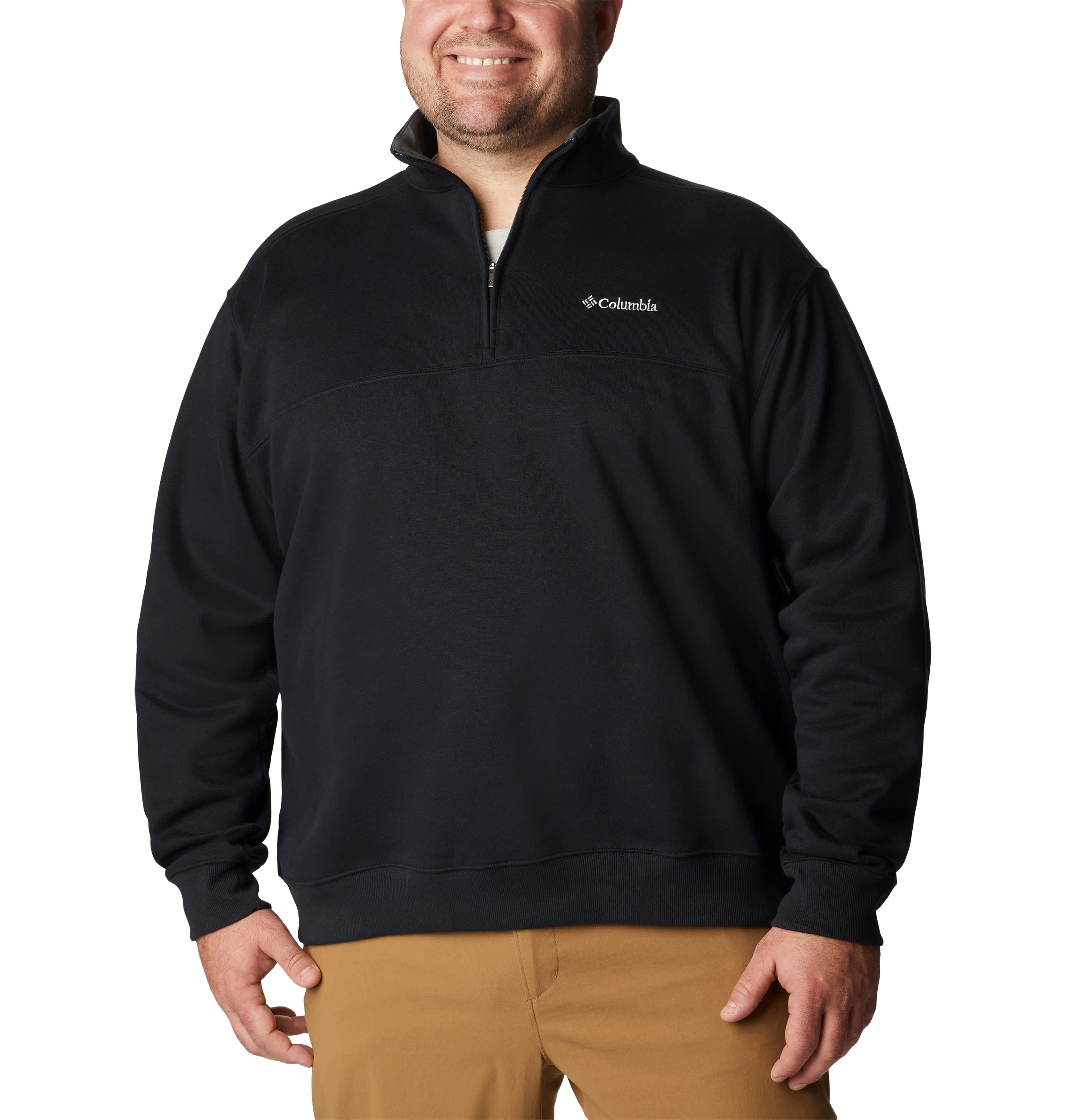 Image of Columbia Hart Mountain II Half-Zip Long-Sleeve Pullover - Black Heather - 6X