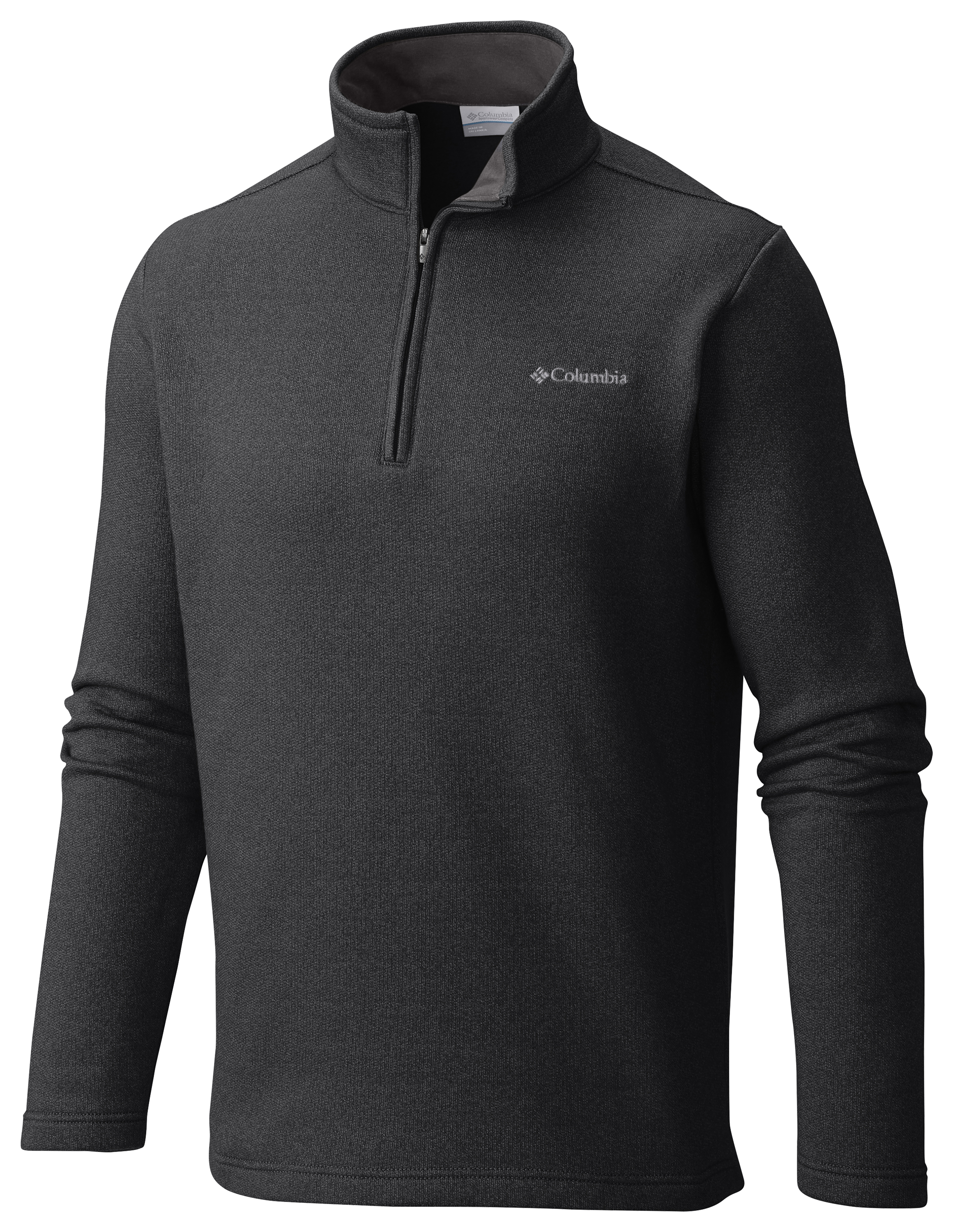 Image of Columbia Great Hart Mountain III Half-Zip Fleece Long-Sleeve Pullover - Black Heather - LT