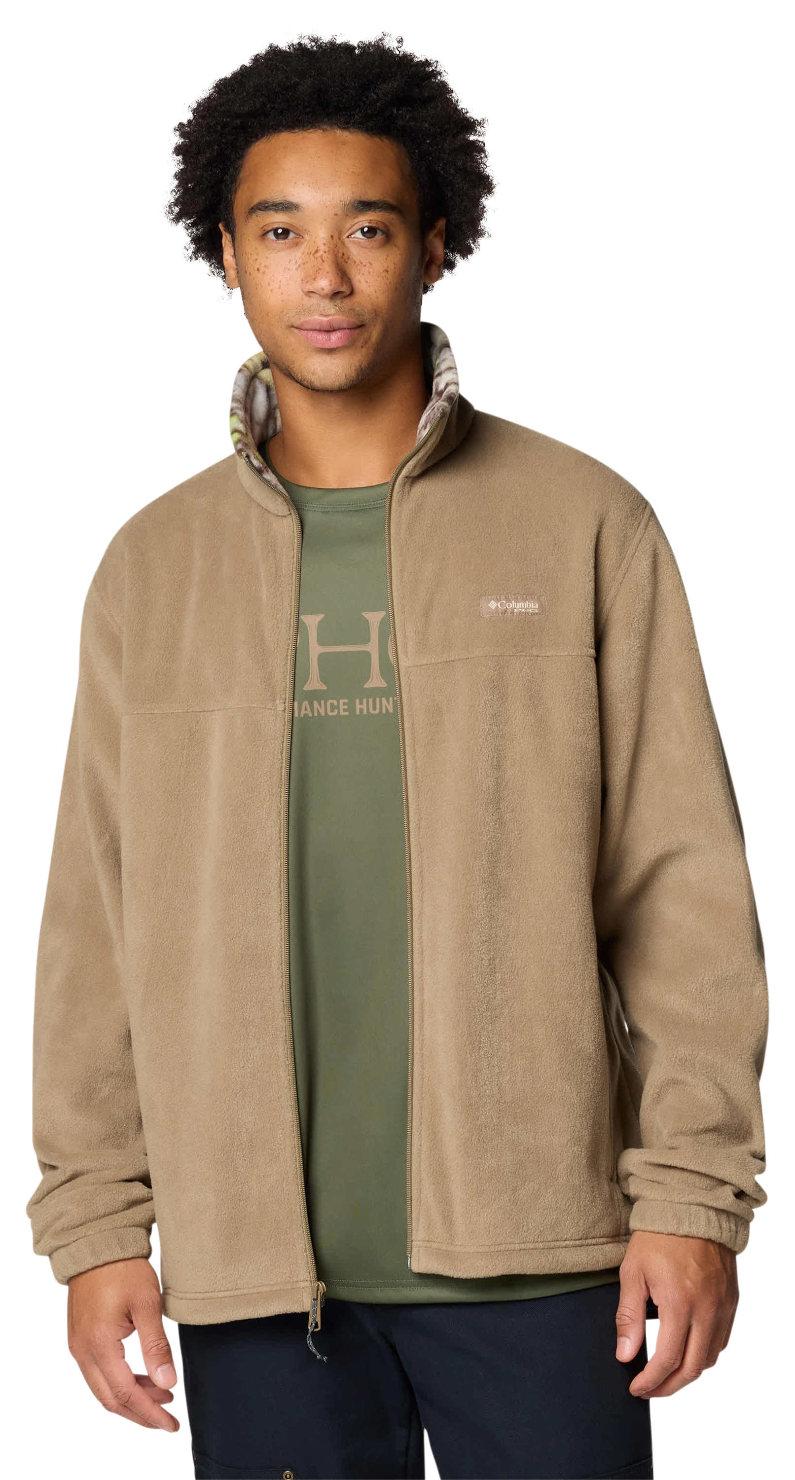 Image of Columbia PHG Camo Fleece Jacket - Flax/Timberwoods Camo - M