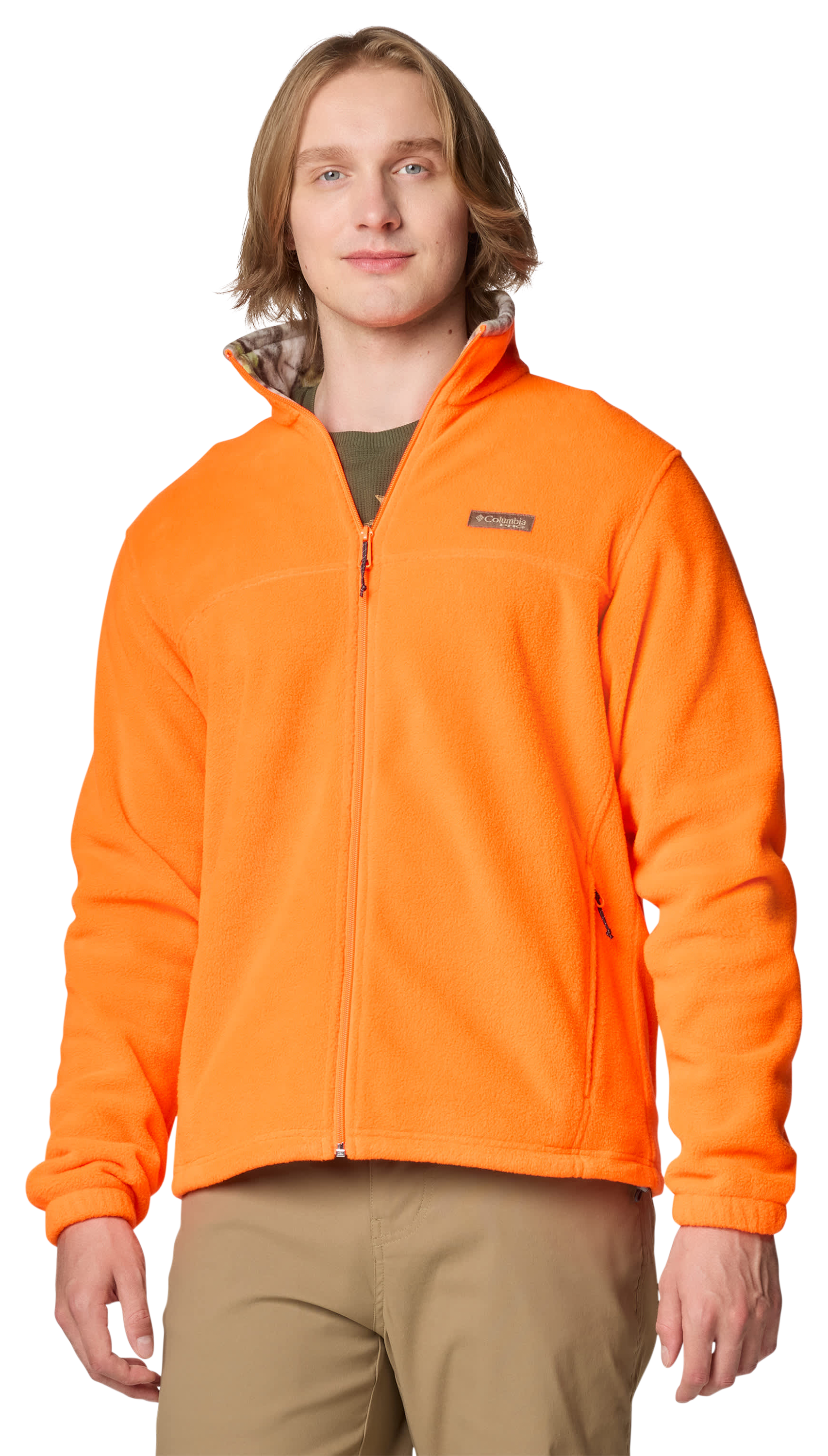 Image of Columbia PHG Camo Fleece Jacket - Blaze/Timberwoods Camo