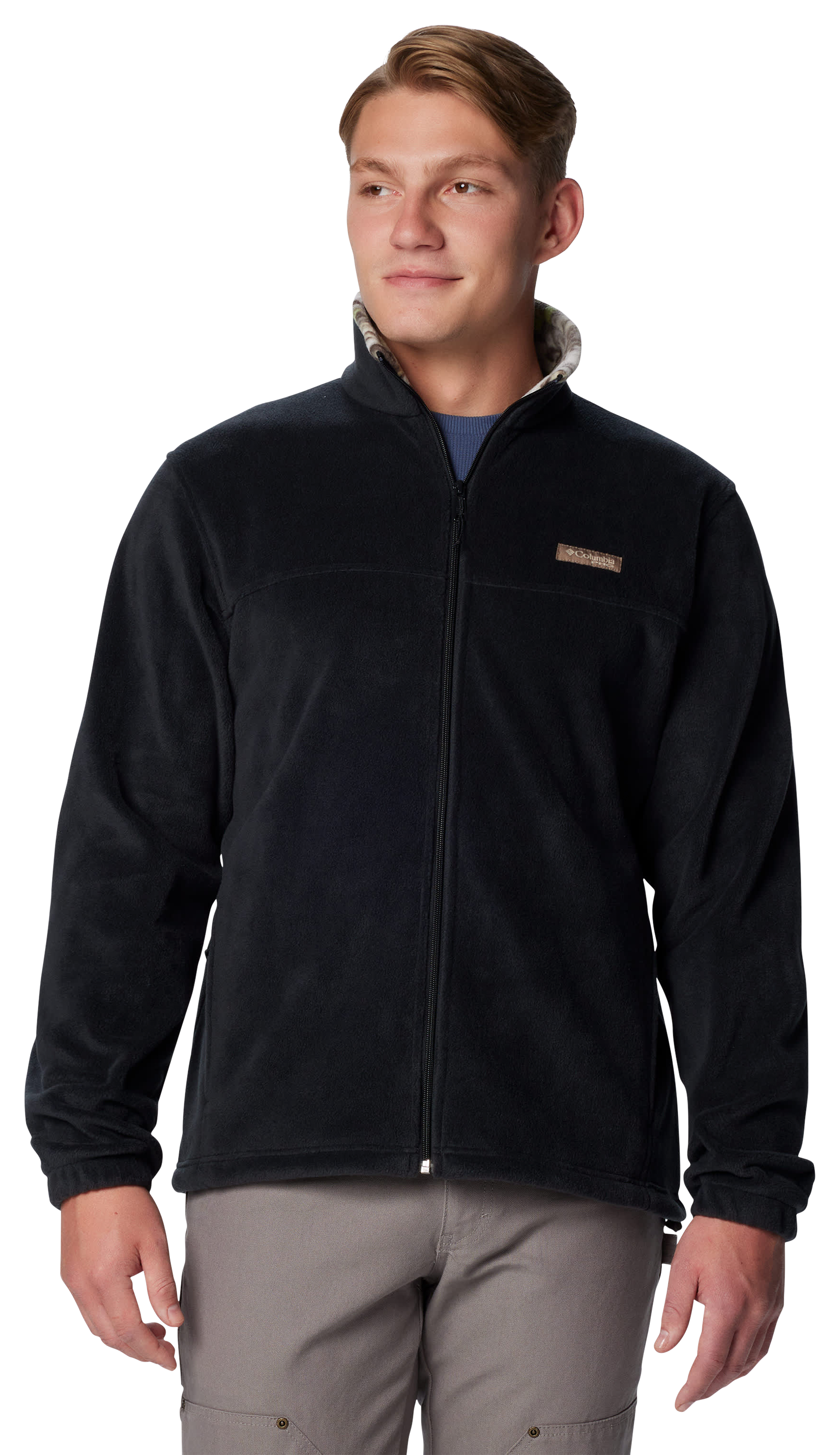 Image of Columbia PHG Camo Fleece Jacket - Black/Timberwoods Camo - XL