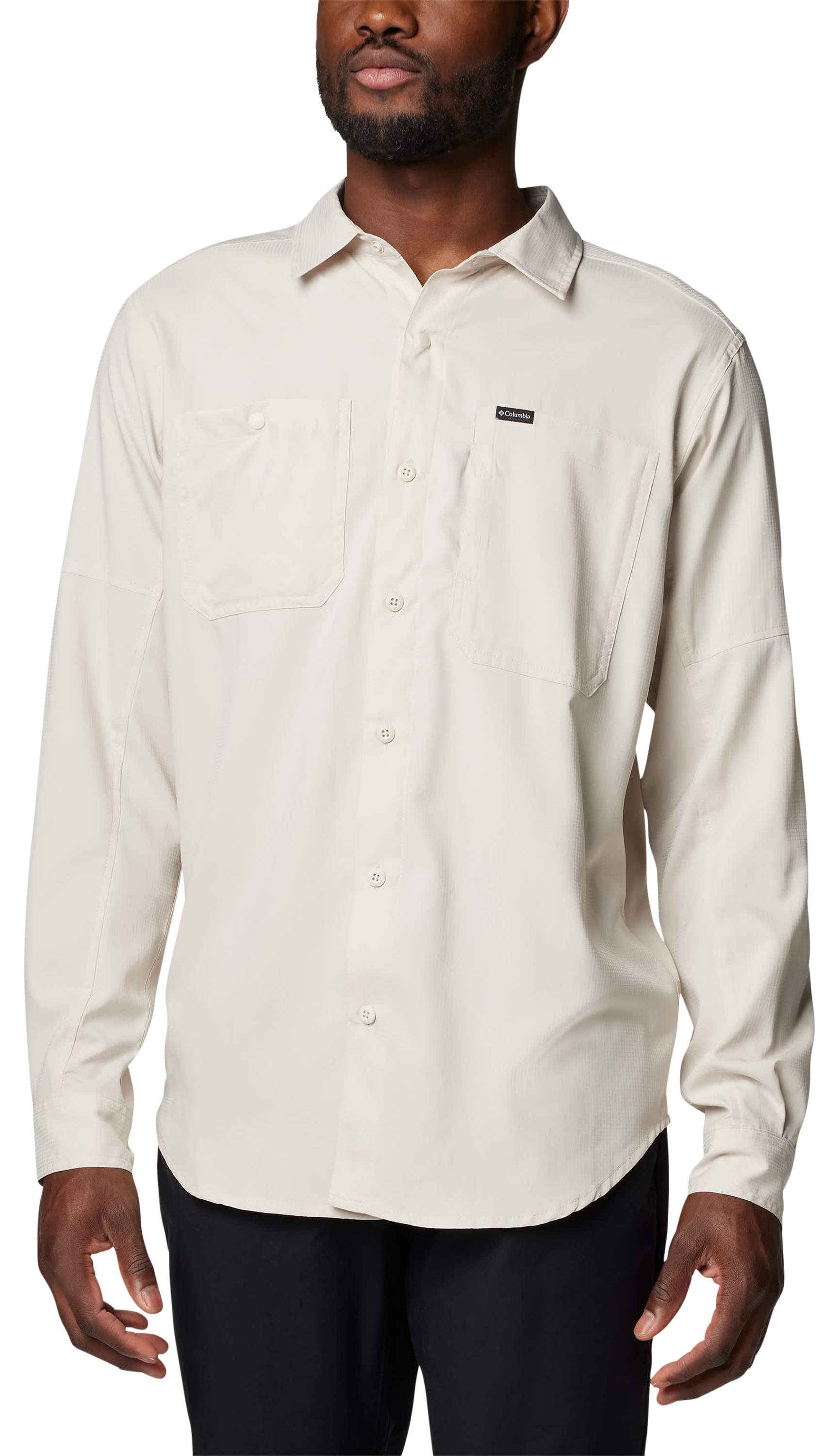 Image of Columbia Silver Ridge Utility Lite Long-Sleeve Button-Down Shirt for Men - Dark Stone - 2XL