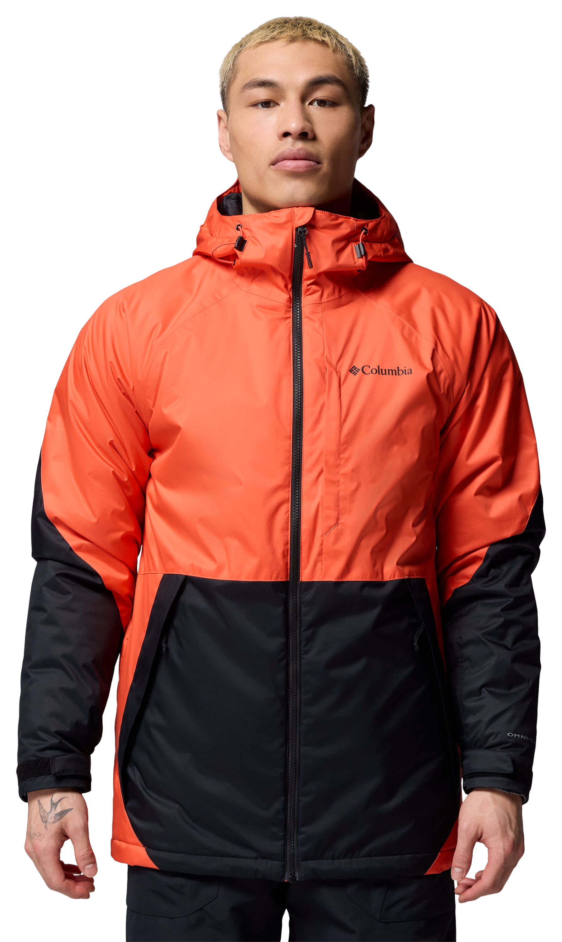 Image of Columbia Snowy Summit Full-Zip Hooded Jacket - Zing/Black - XXL