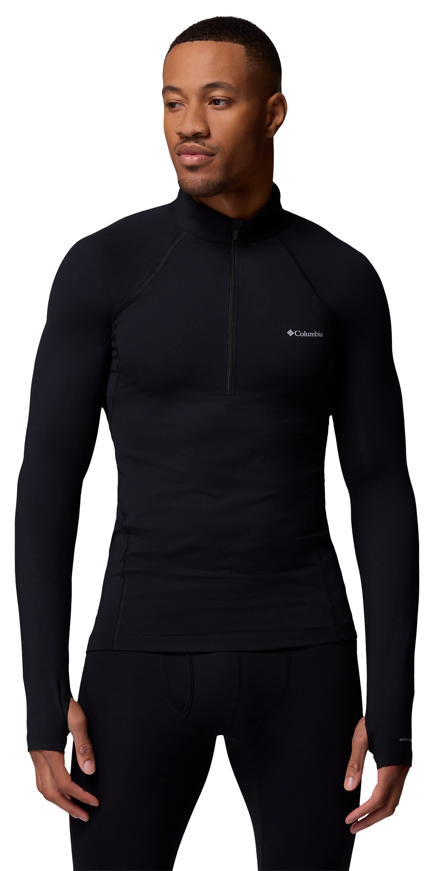 Image of Columbia Midweight Half-Zip Long-Sleeve Baselayer Pullover - Black - XXL