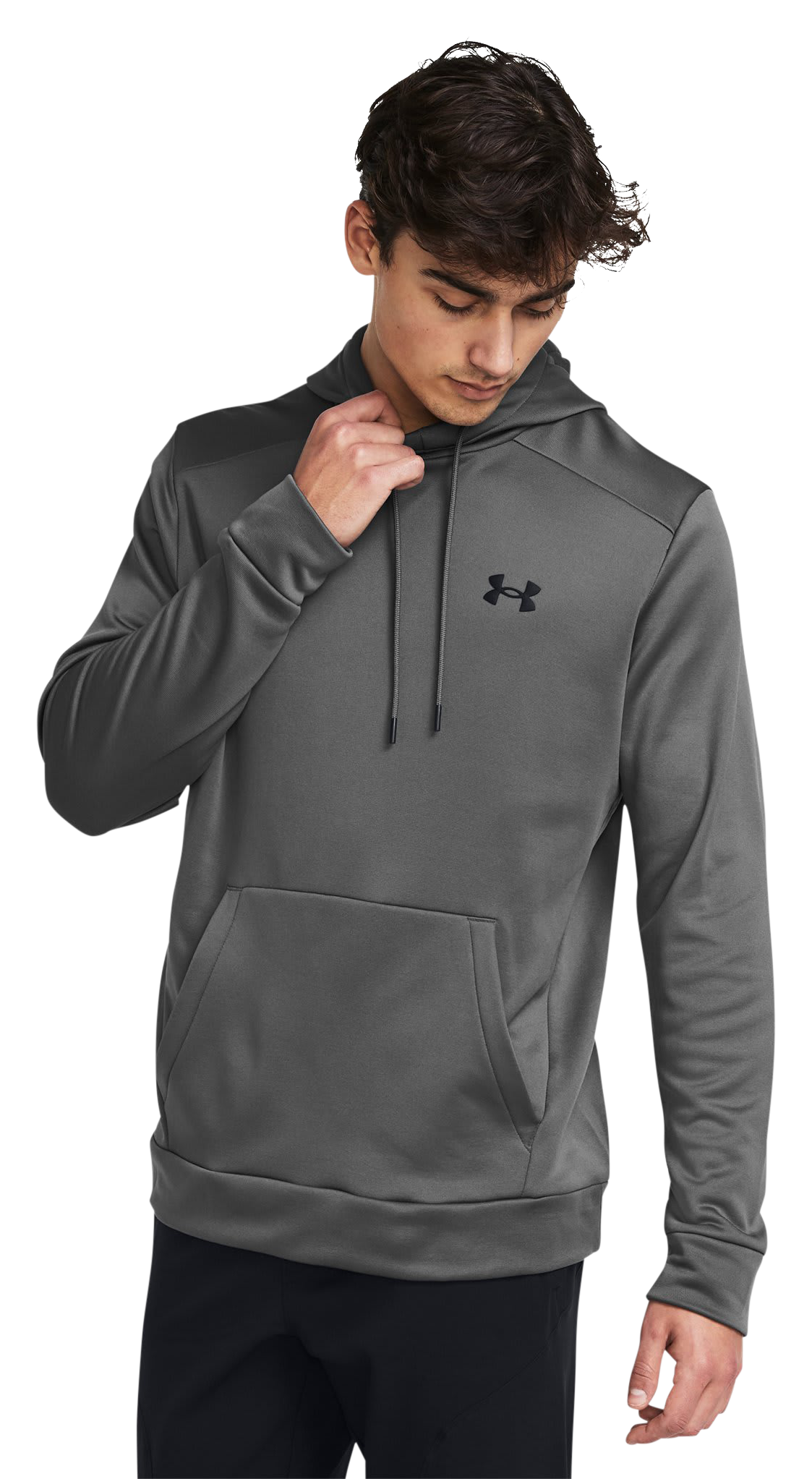 Image of Under Armour Fleece Long-Sleeve Hoodie - Castlerock/Black - L
