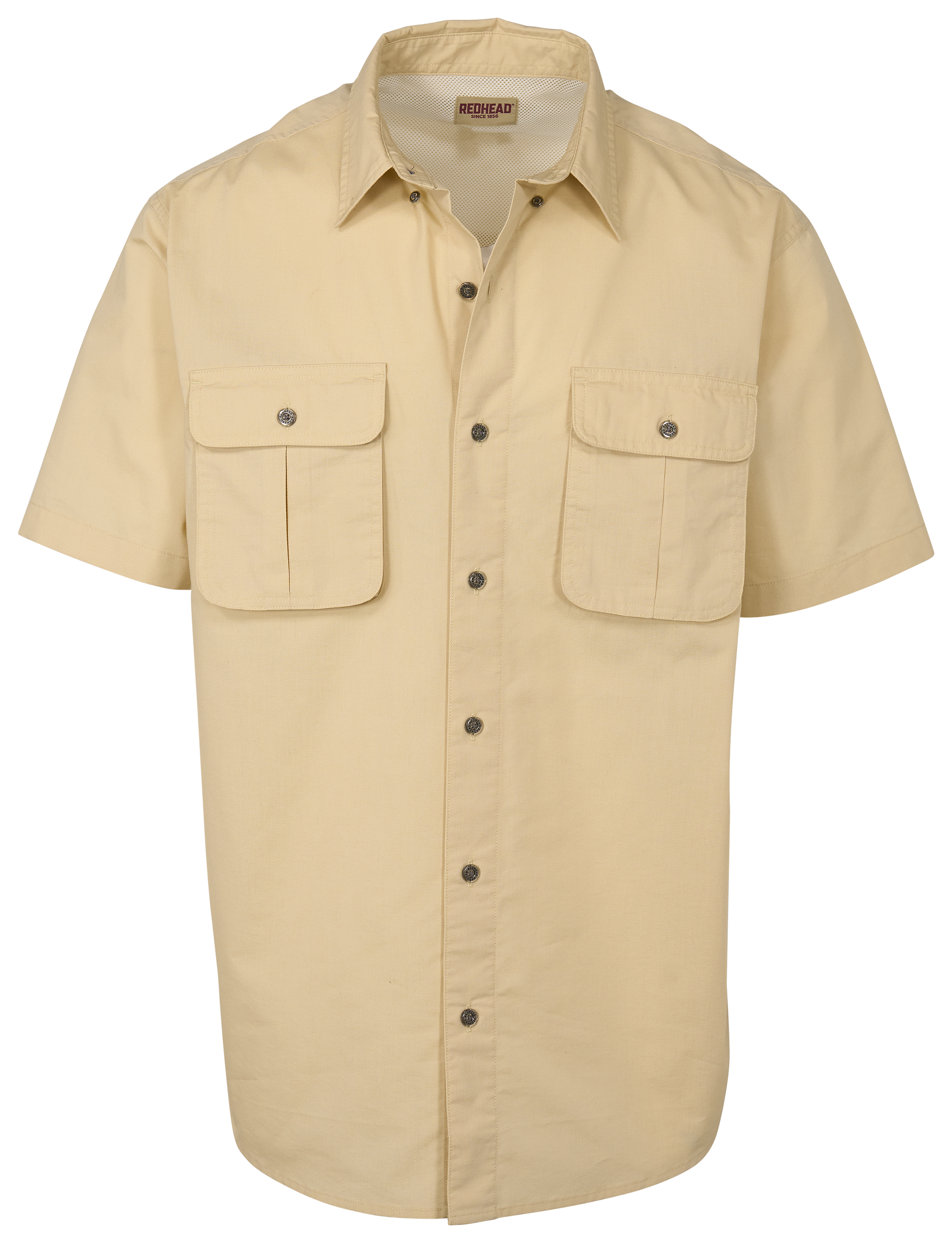 Image of RedHead Spring River Solid Short-Sleeve Button-Down Shirt - Sand