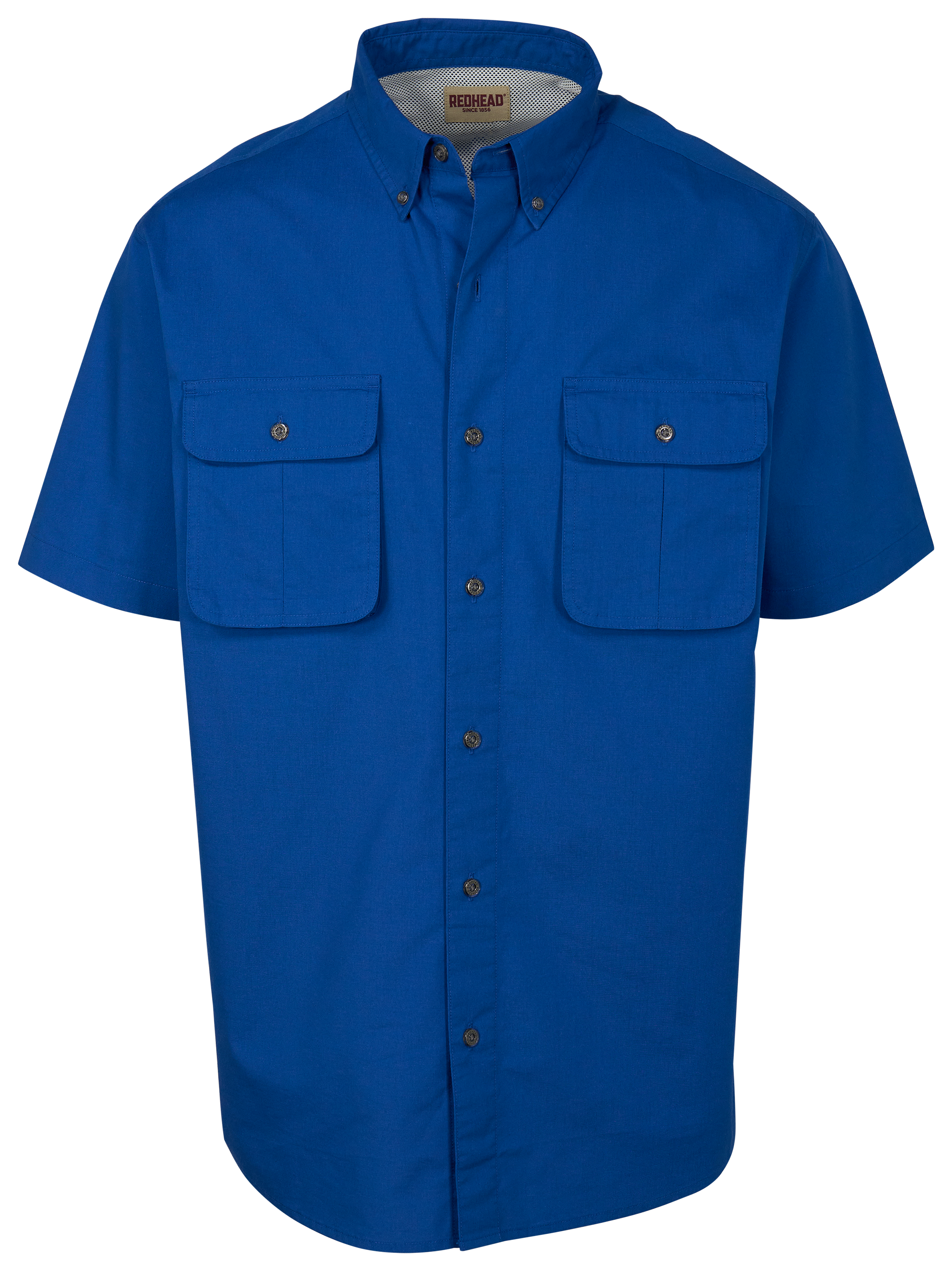 Image of RedHead Spring River Solid Short-Sleeve Button-Down Shirt - Blue Quartz