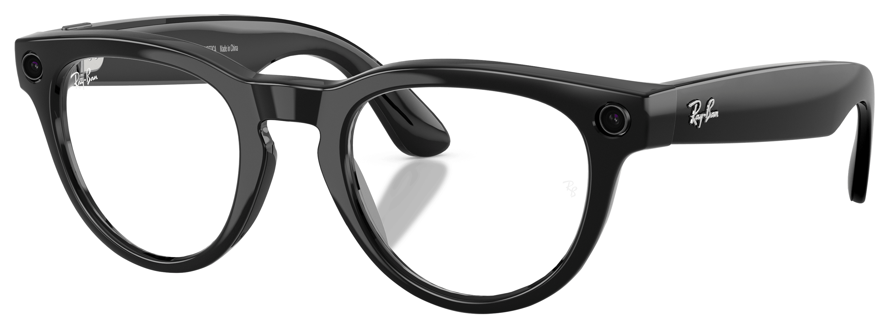 Image of Ray-Ban Meta Headliner Gen 2 RW4013 Transitions Sunglasses - Shiny Black/Clear to Sapphire Photochromic - Medium