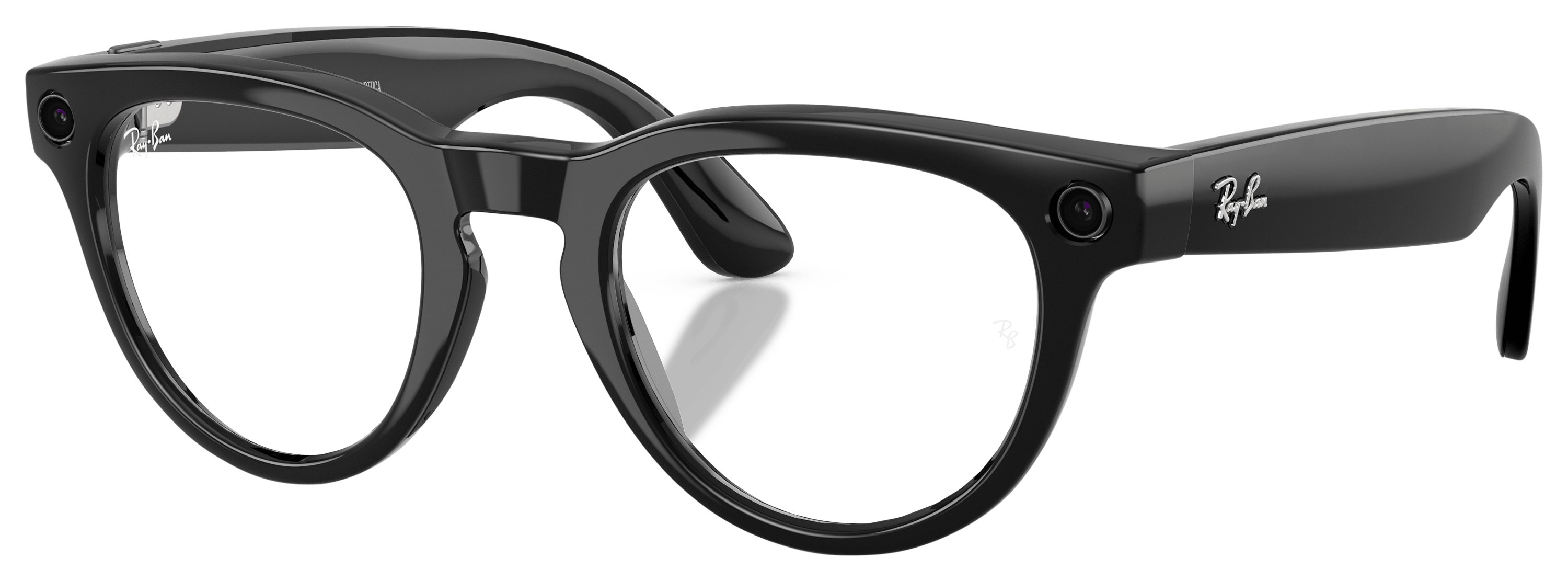 Image of Ray-Ban Meta Headliner Gen 2 RW4013 Transitions Sunglasses - Shiny Black/Clear to Graphite Green Photochromic - Medium