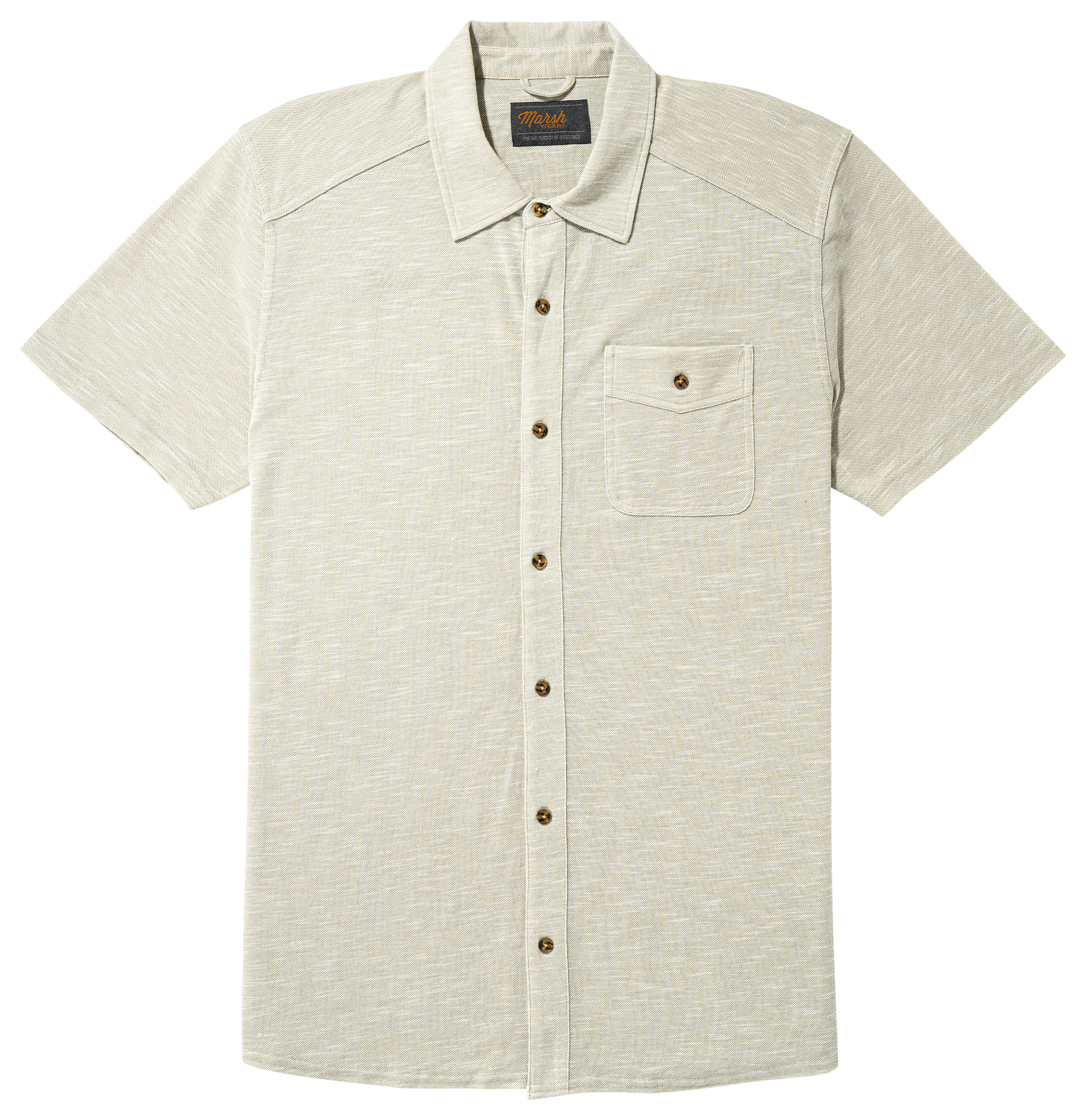 Image of Marsh Wear Coffin Point Short-Sleeve Shirt - Stone Heather