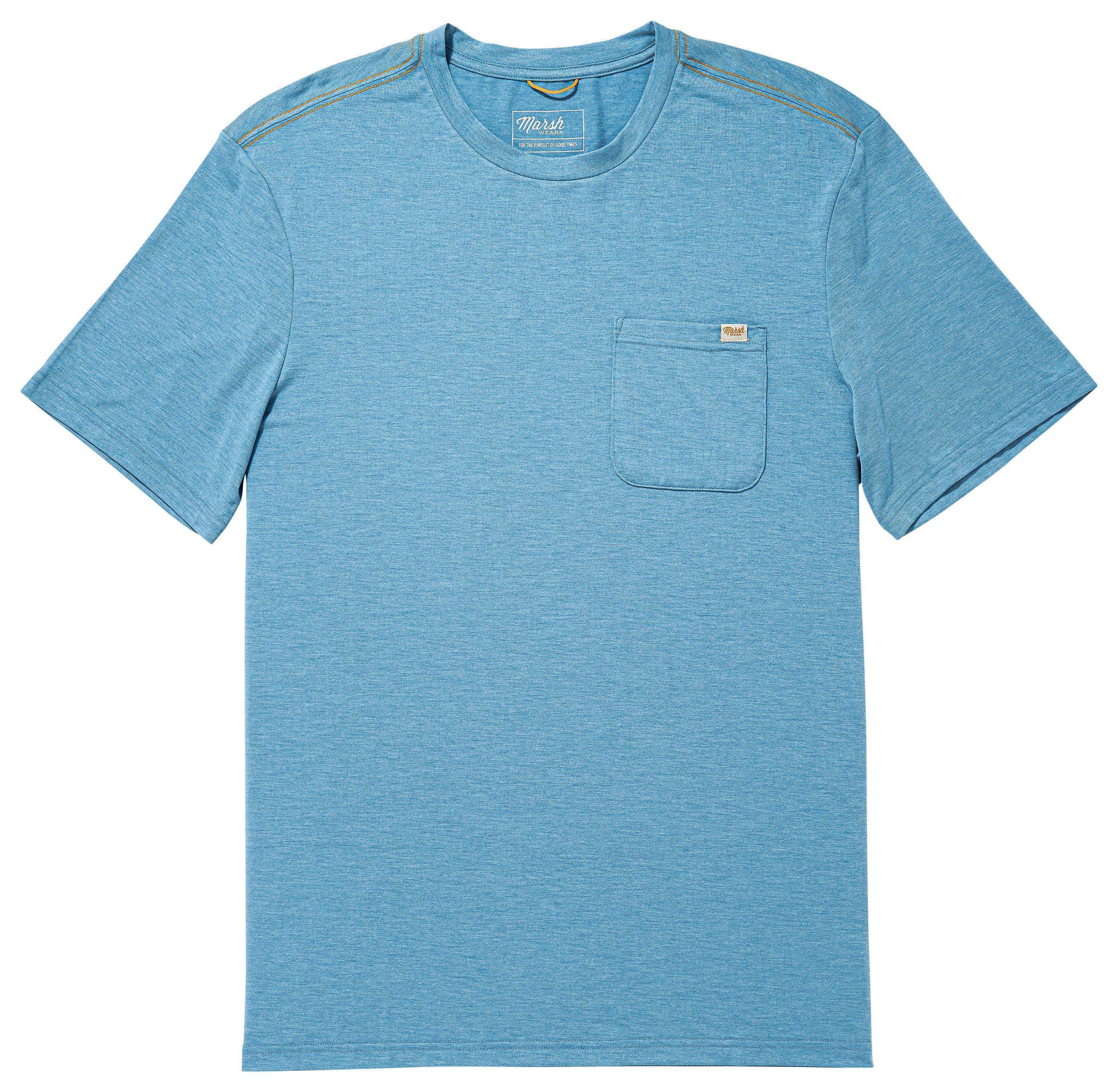 Image of Marsh Wear Buxton Short-Sleeve Pocket Shirt - Niagara Mist Heather
