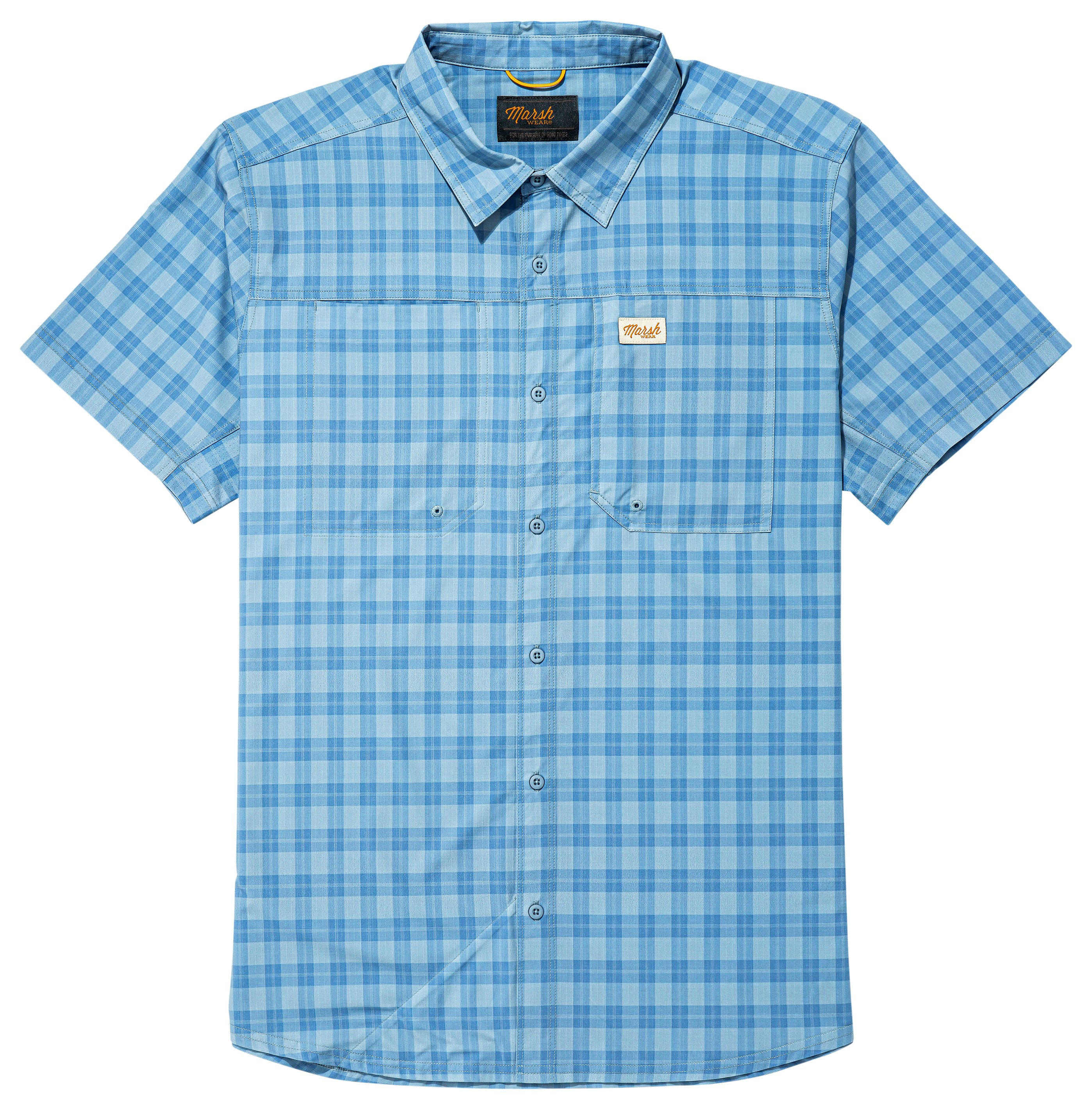 Image of Marsh Wear Lenwood Hagood Short-Sleeve Button-Down Shirt - Blue Heaven