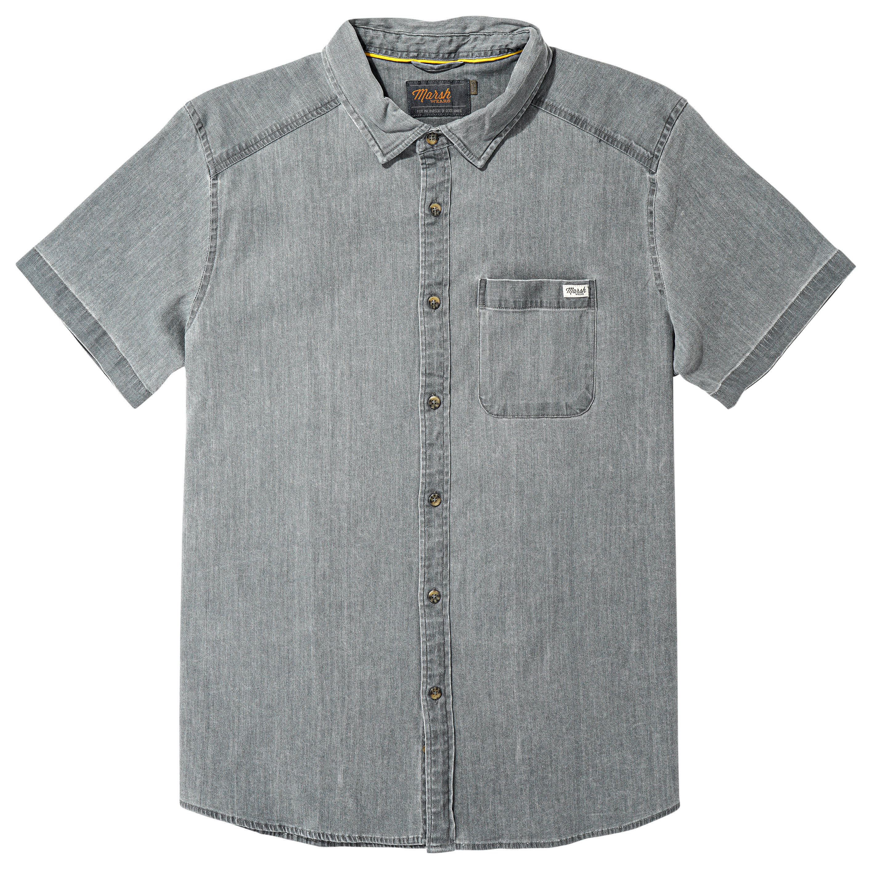 Image of Marsh Wear Delray Denim Short-Sleeve Shirt - Light Gray - S