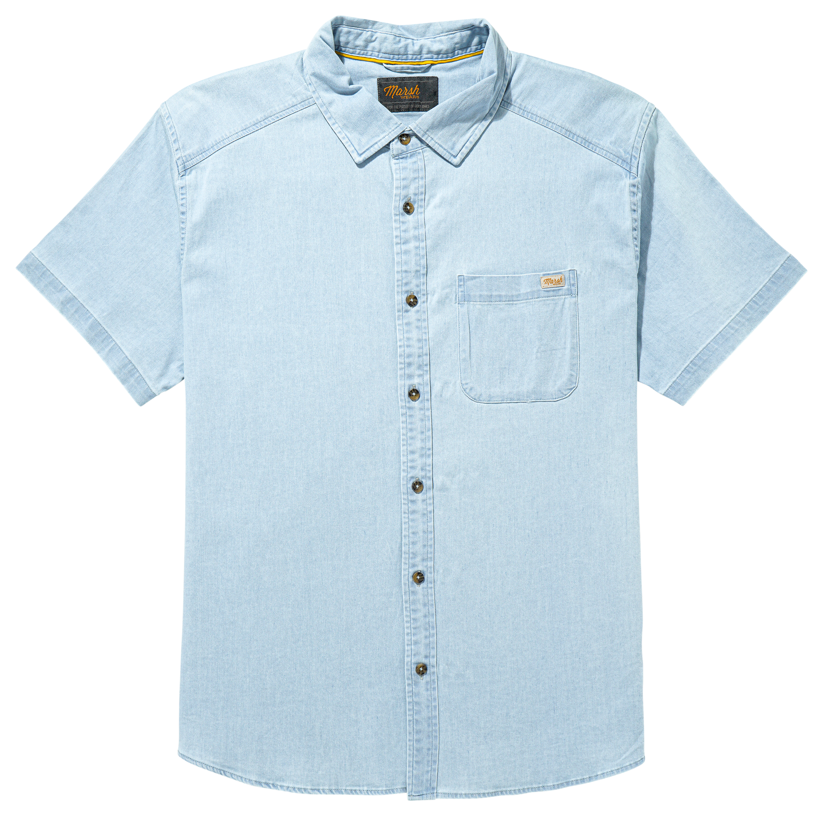 Image of Marsh Wear Delray Denim Short-Sleeve Shirt - Light Denim - S