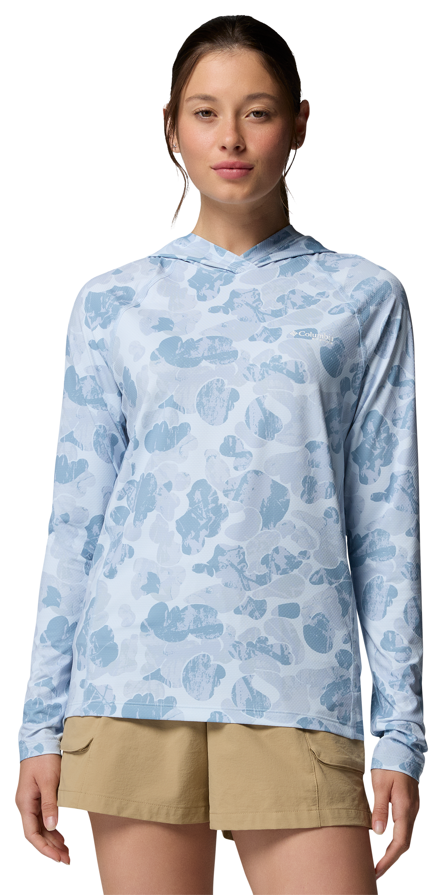 Image of Columbia PFG Super Solar Stream II Hoodie - Dark Mirage Deltawoods - XL